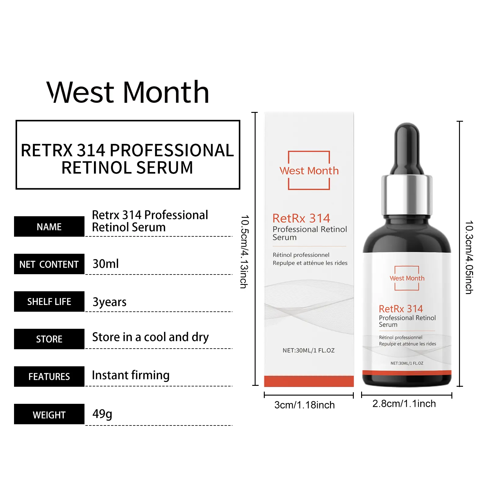 Retinol Facial Essence Hydrating & Firming Serum - West 1 retinol essence facial hydrate nourish improve West Month 153 3030