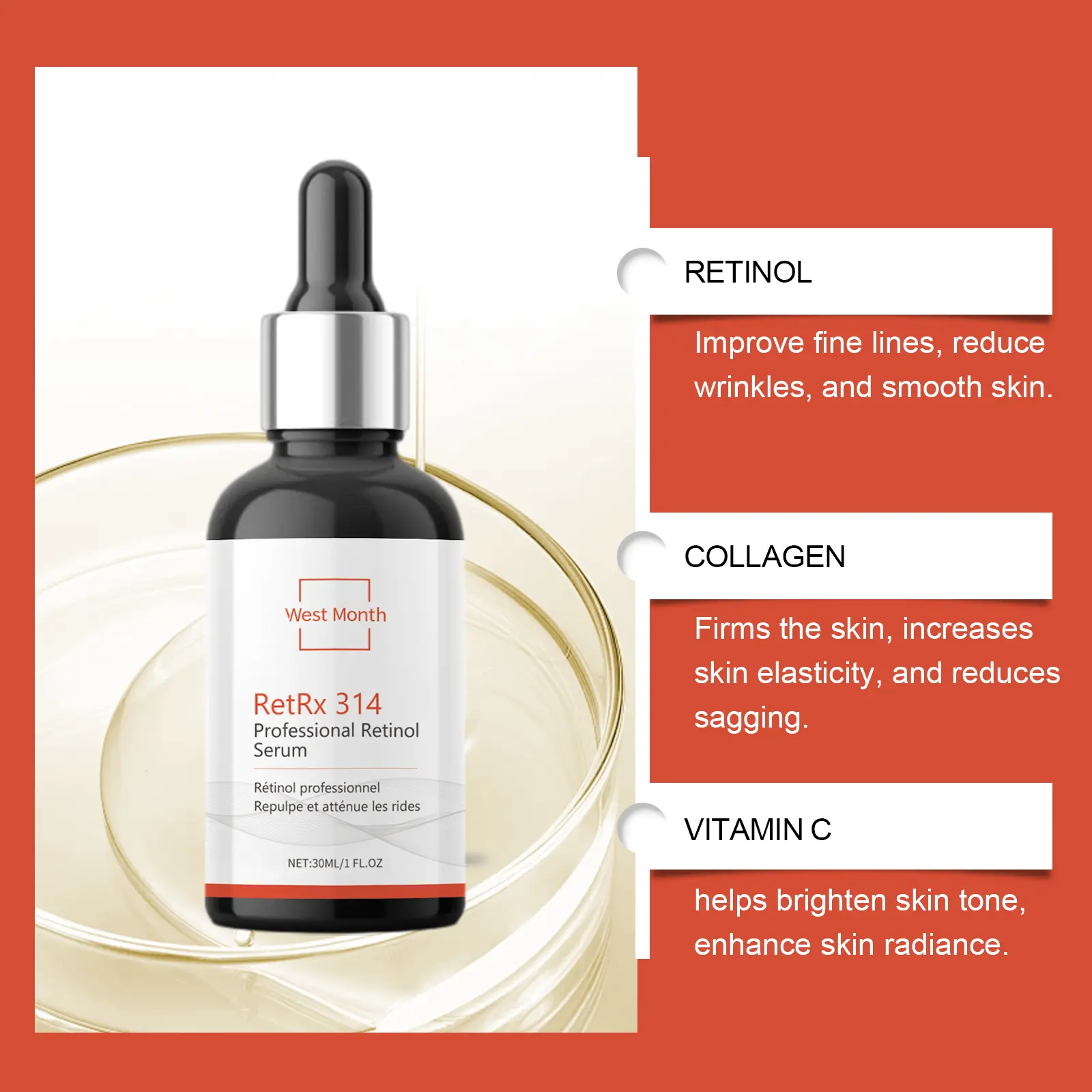 Retinol Facial Essence Hydrating & Firming Serum - West 5 retinol essence facial hydrate nourish improve West Month 153 3031