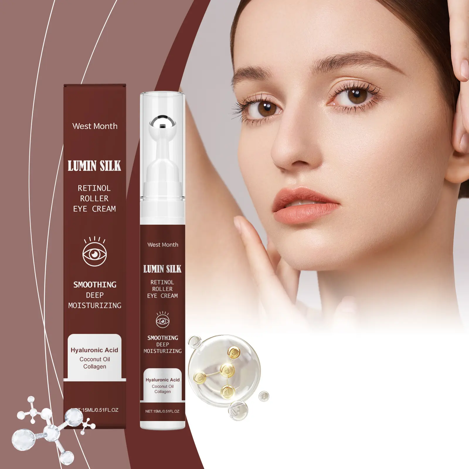 Retinol Eye Cream for Fine Lines & Hydration - West&Month 2 retinol eye cream lighten lines tender moisturize West Month 629 9151