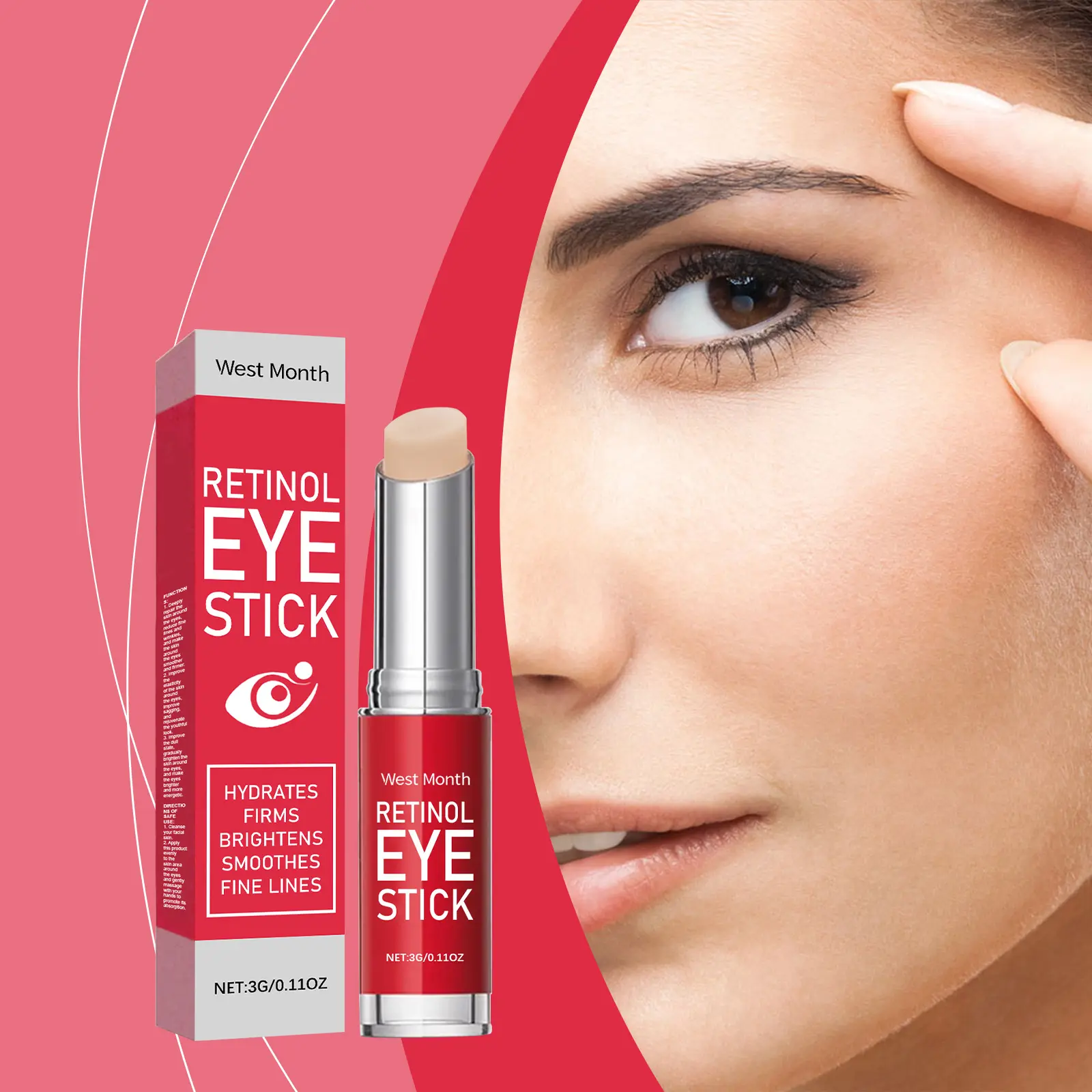 West&Month Retinol Eye Cream Stick: My Honest 4-Week Test 2 Close-up of West&Month Eye Cream Stick application