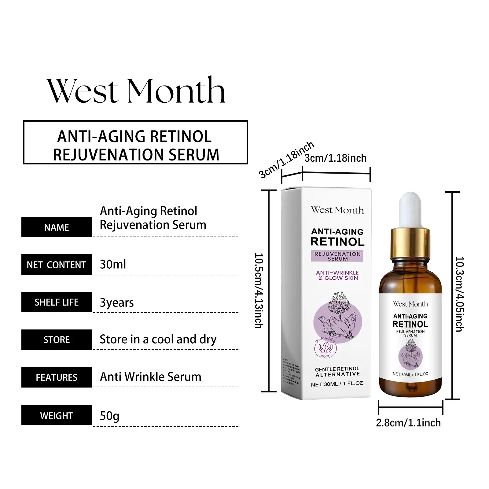 Retinol Eye Essence for Firming & Fine Lines - West&Month 1 retinol eye essence hydrate tighten reduce lines West Month 444 6841