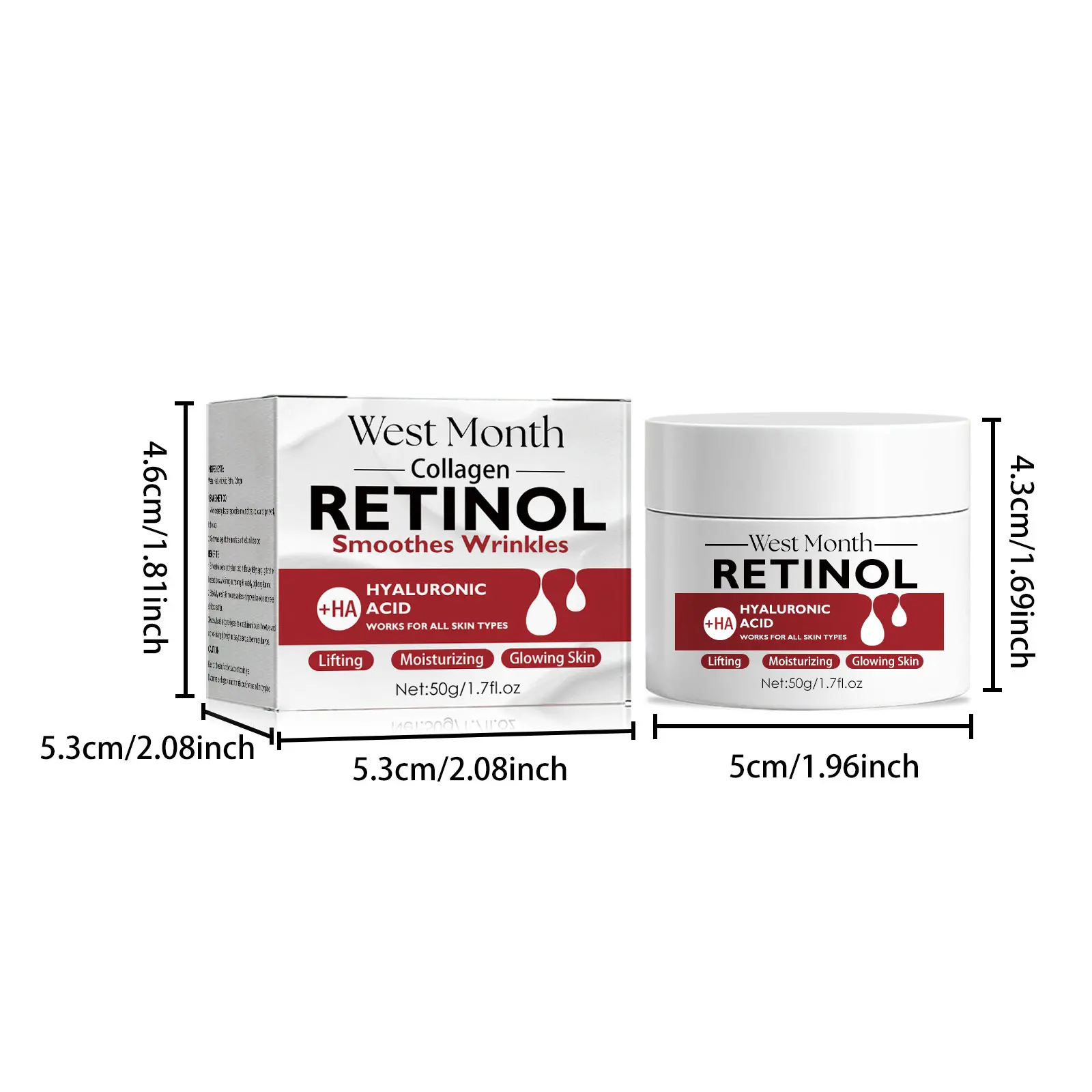 Retinol Firming Cream Anti-Aging Moisturizer for Wrinkles - West&Month 1 retinol firming cream lighten wrinkles anti aging West Month 260 4370