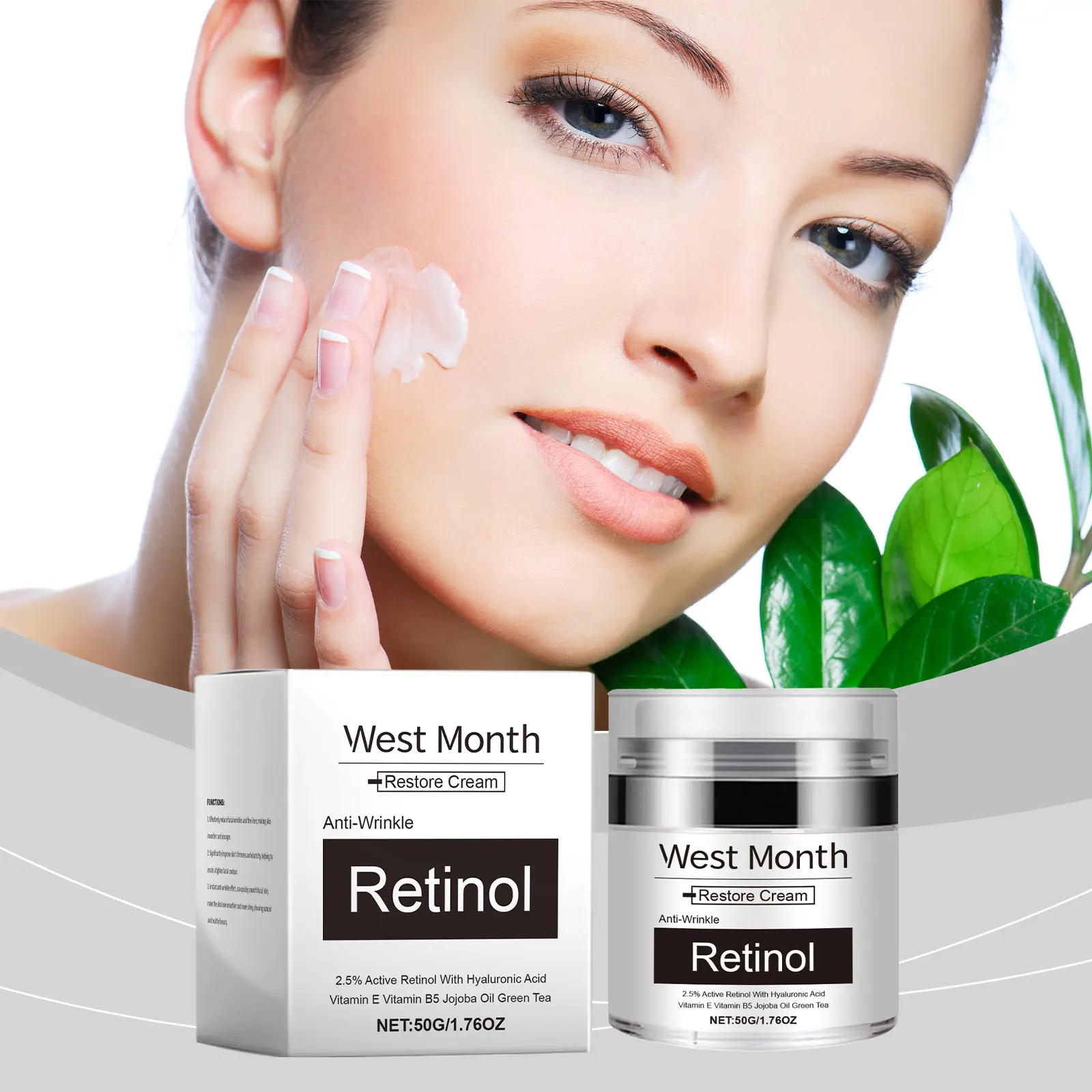 Retinol Cream for Fine Lines & Hydrating Skin - West&Month 2 retinol skin cream lighten lines hydrate nourish West Month 567 8521