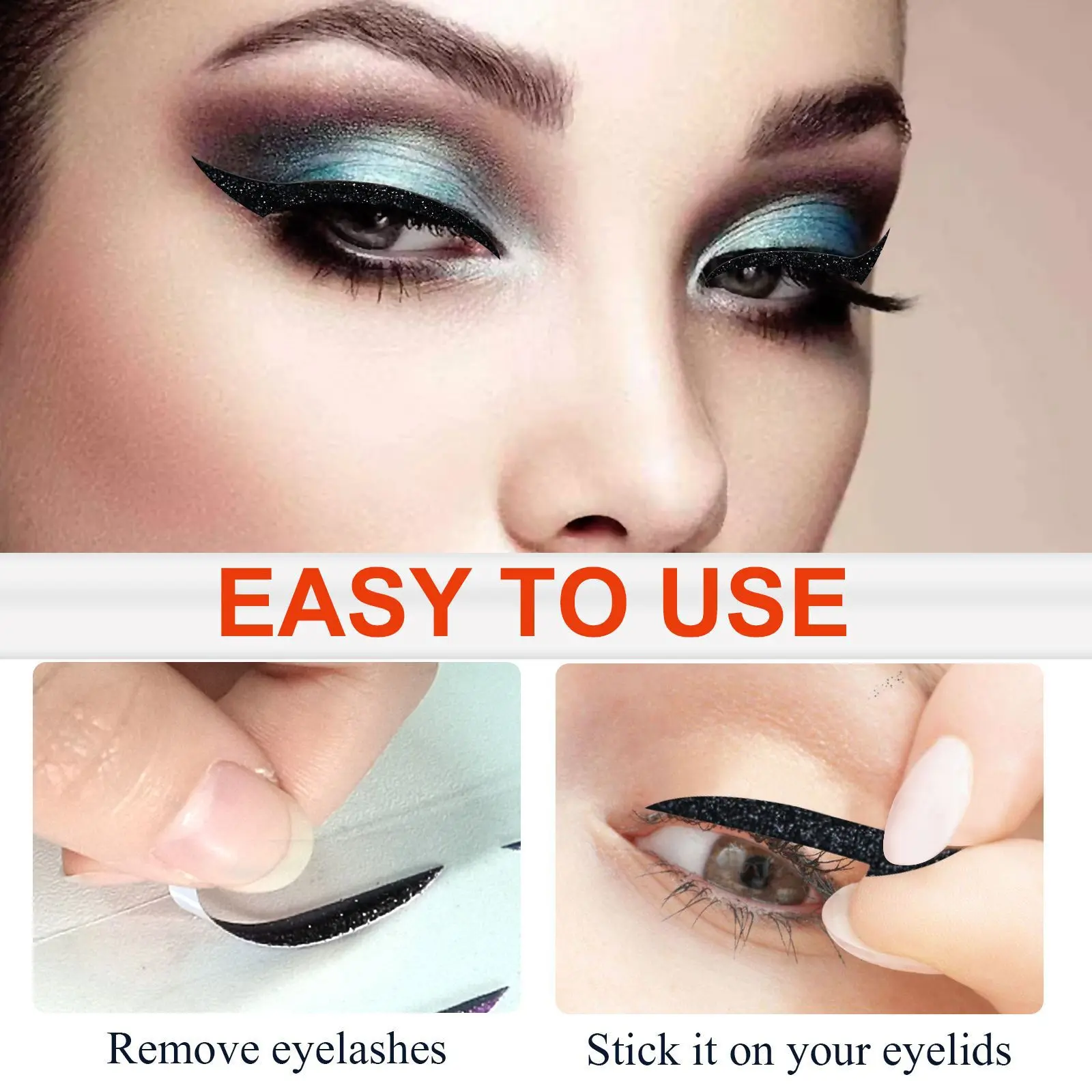 Reusable Eyeliner Stickers for Double Eyelid Shaping - West&Month 2 reusable eyeliner stickers stage makeup West Month 268 11410