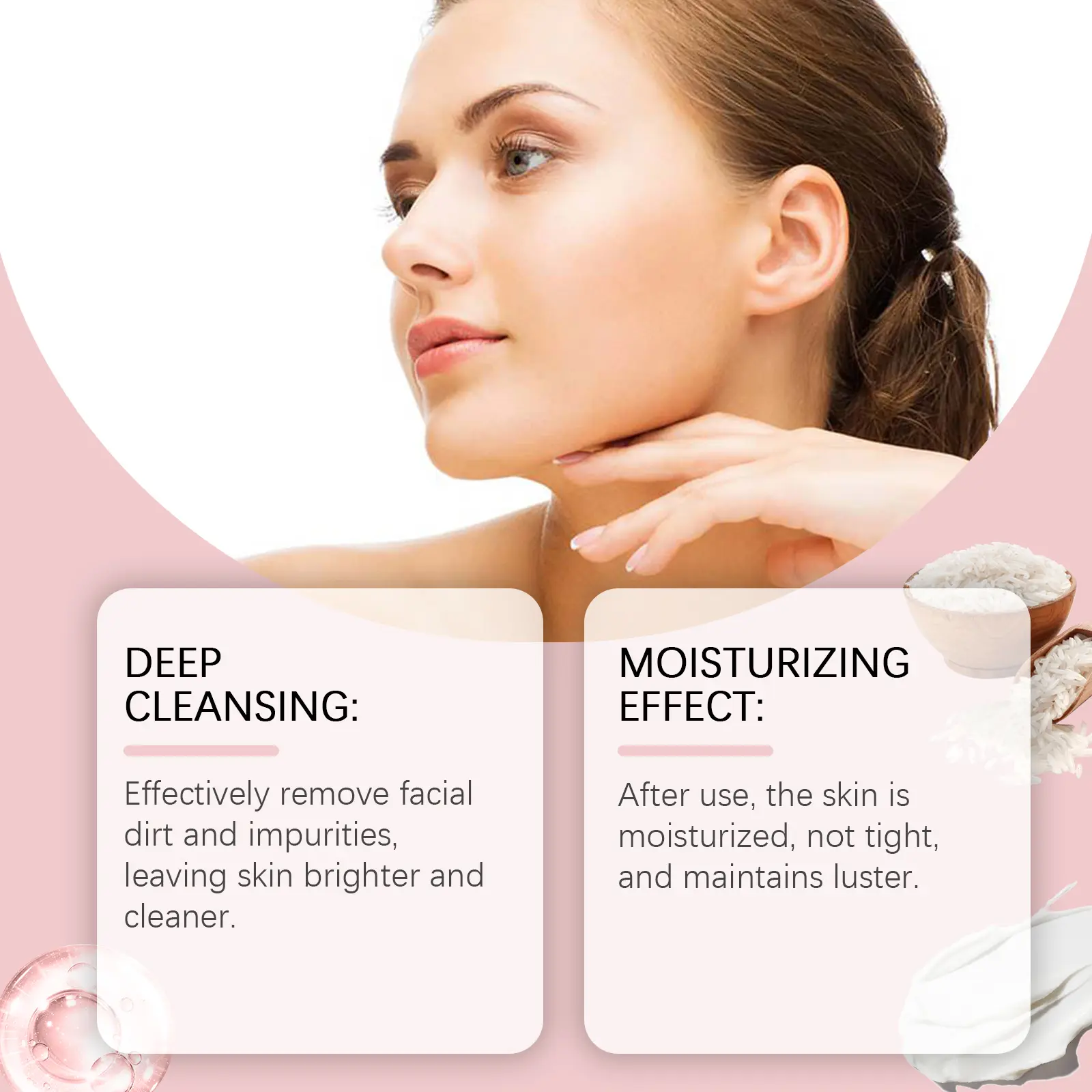 Rice Cleanser Face Wash for Moisturizing & Glowing Skin - West&Month 6 rice cleanser moisturize clean brighten West Month 123 2643