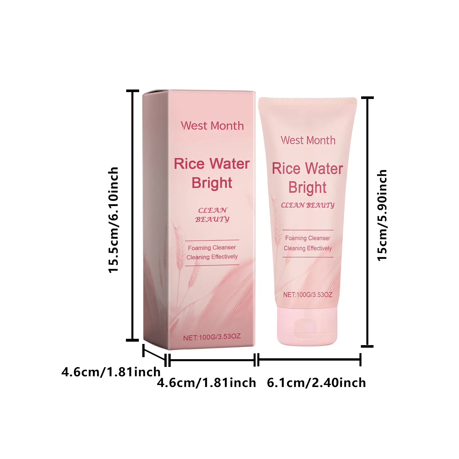 Rice Cleanser Face Wash for Moisturizing & Glowing Skin - West&Month 1 rice cleanser moisturize clean brighten West Month 123 2646