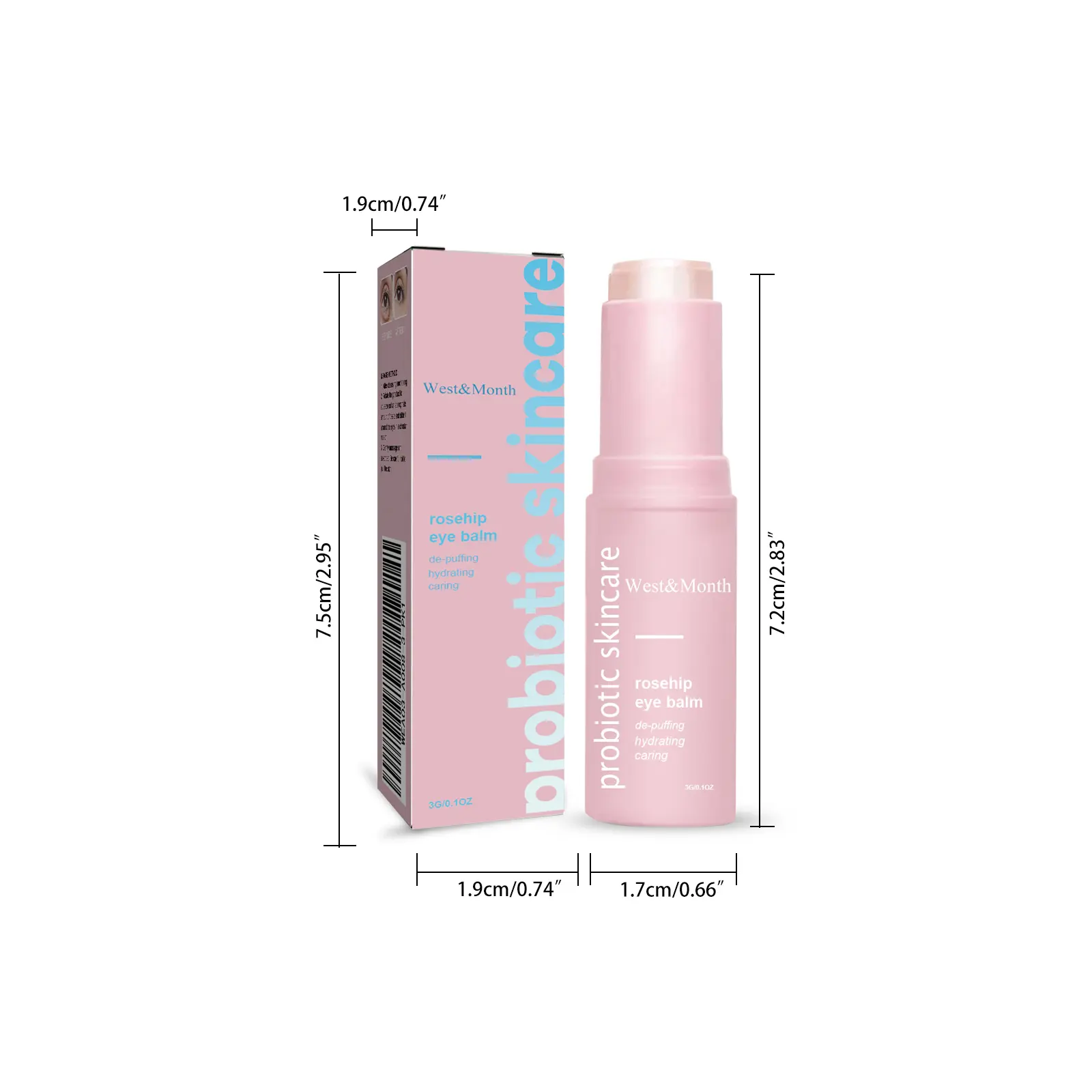 Rosehip Eye Cream Stick for Dark Circles & Firming - West&Month 1 rosehip eye cream stick moisturize light line West Month 036 1562