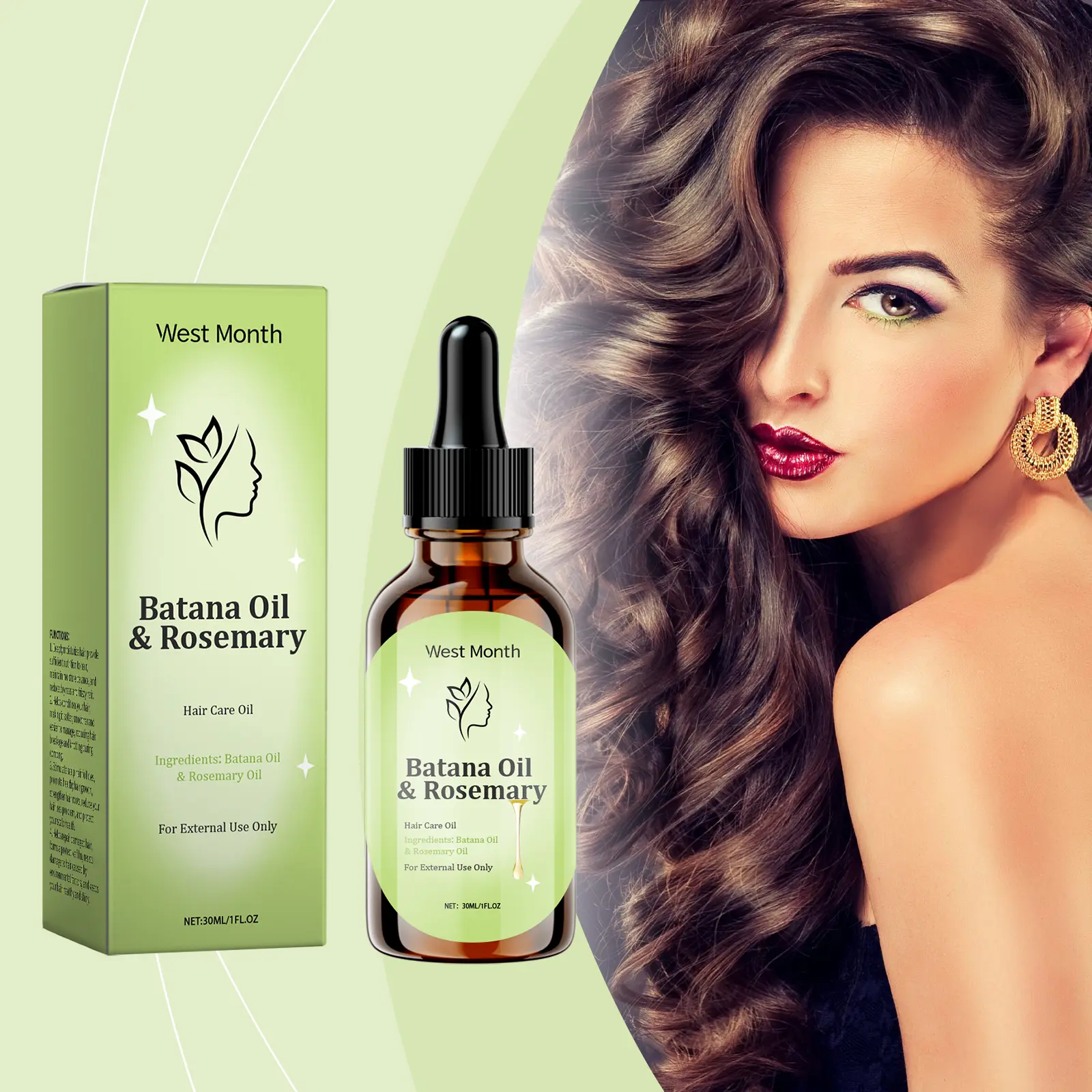 Rosemary Essential Oil for Hair Growth & Scalp Nourishment - West&Month 2 rosemary oil hair strong smooth nourish grow West Month 659 9467