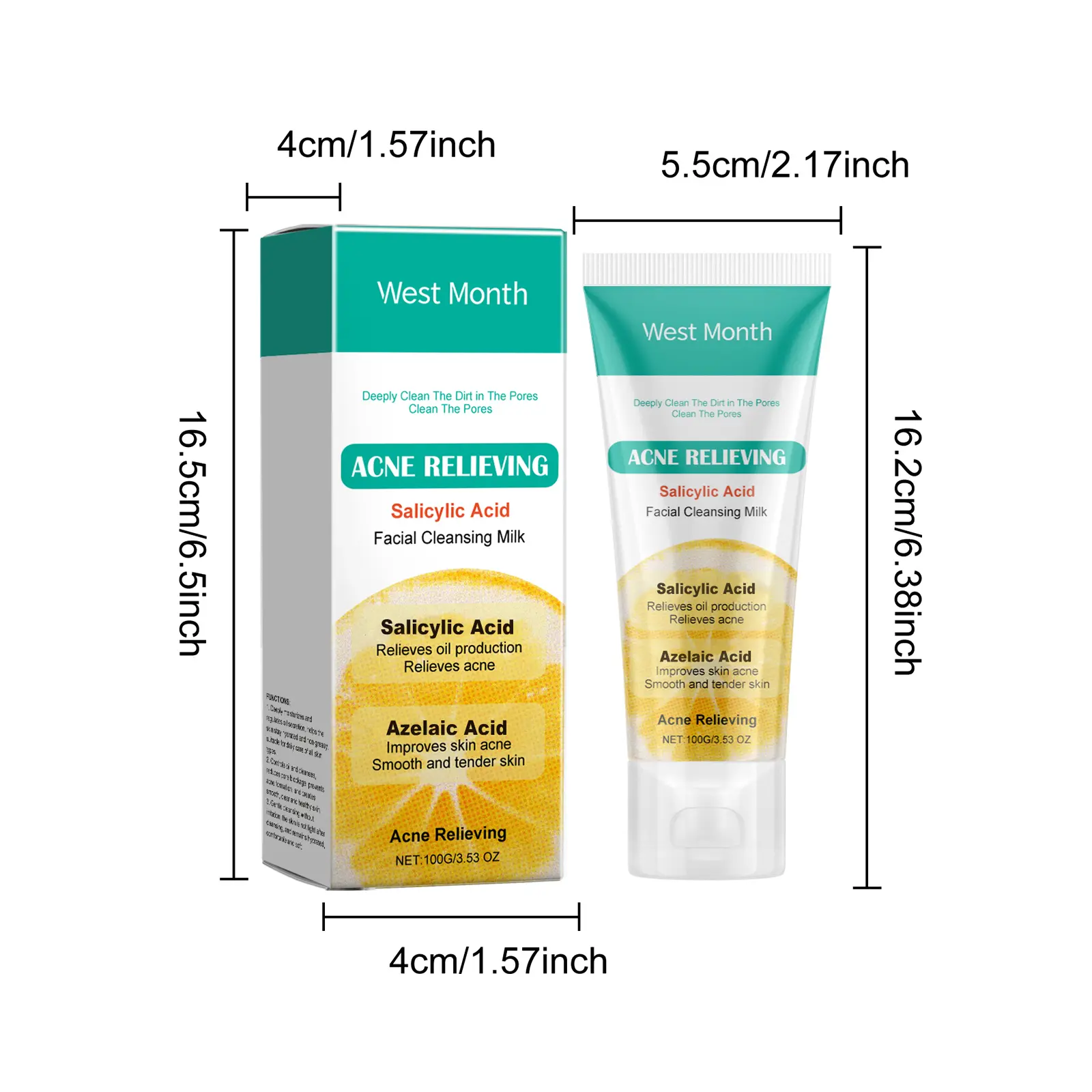 Salicylic Acid Anti-Acne Cleanser Oil Control & Soothing - West 1 salicylic acid cleanser anti acne oil control West Month 218 3844