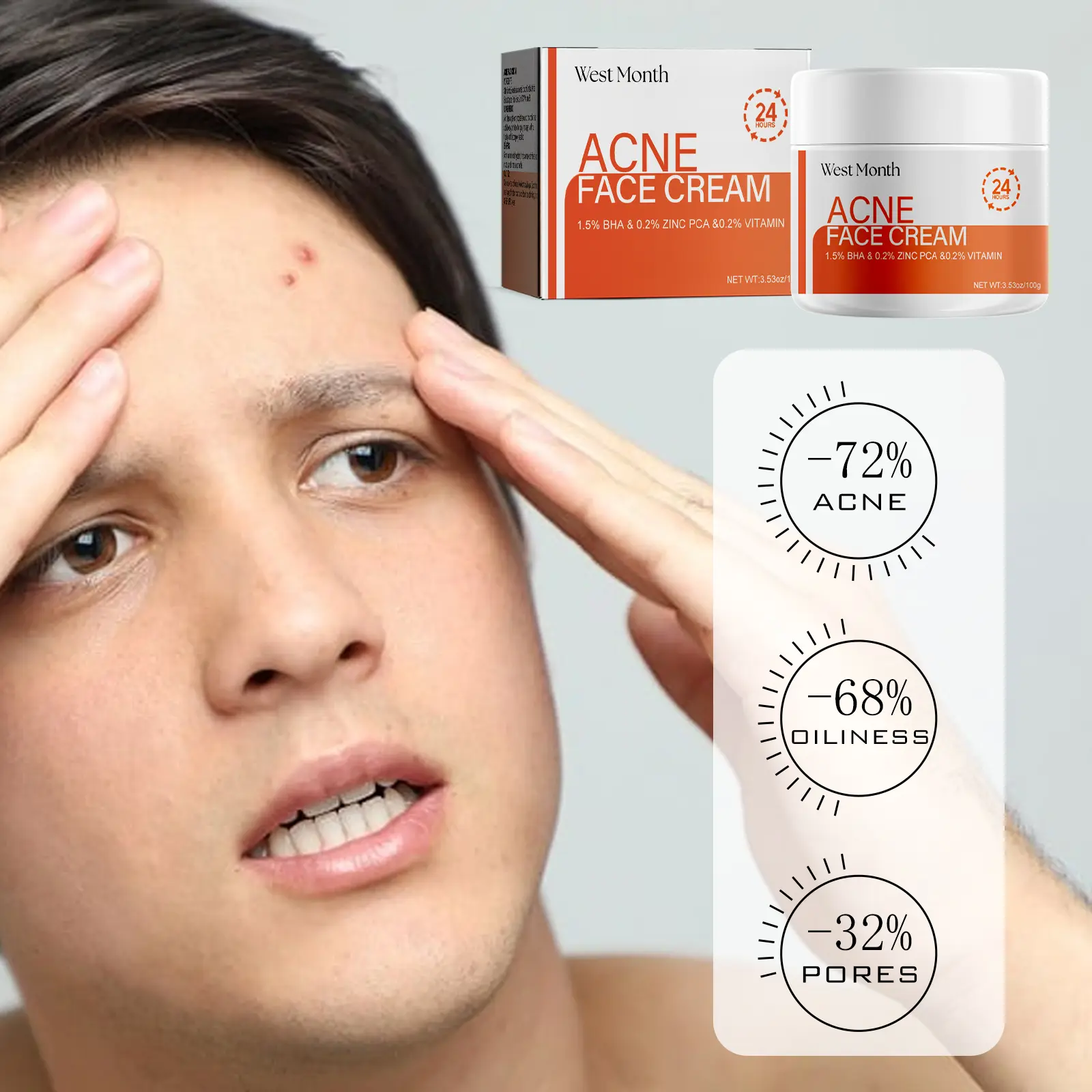Salicylic Acid Facial Mask for Acne and Pore Care - West&Month 6 salicylic acid mask lighten acne tighten pores West Month 117 2591
