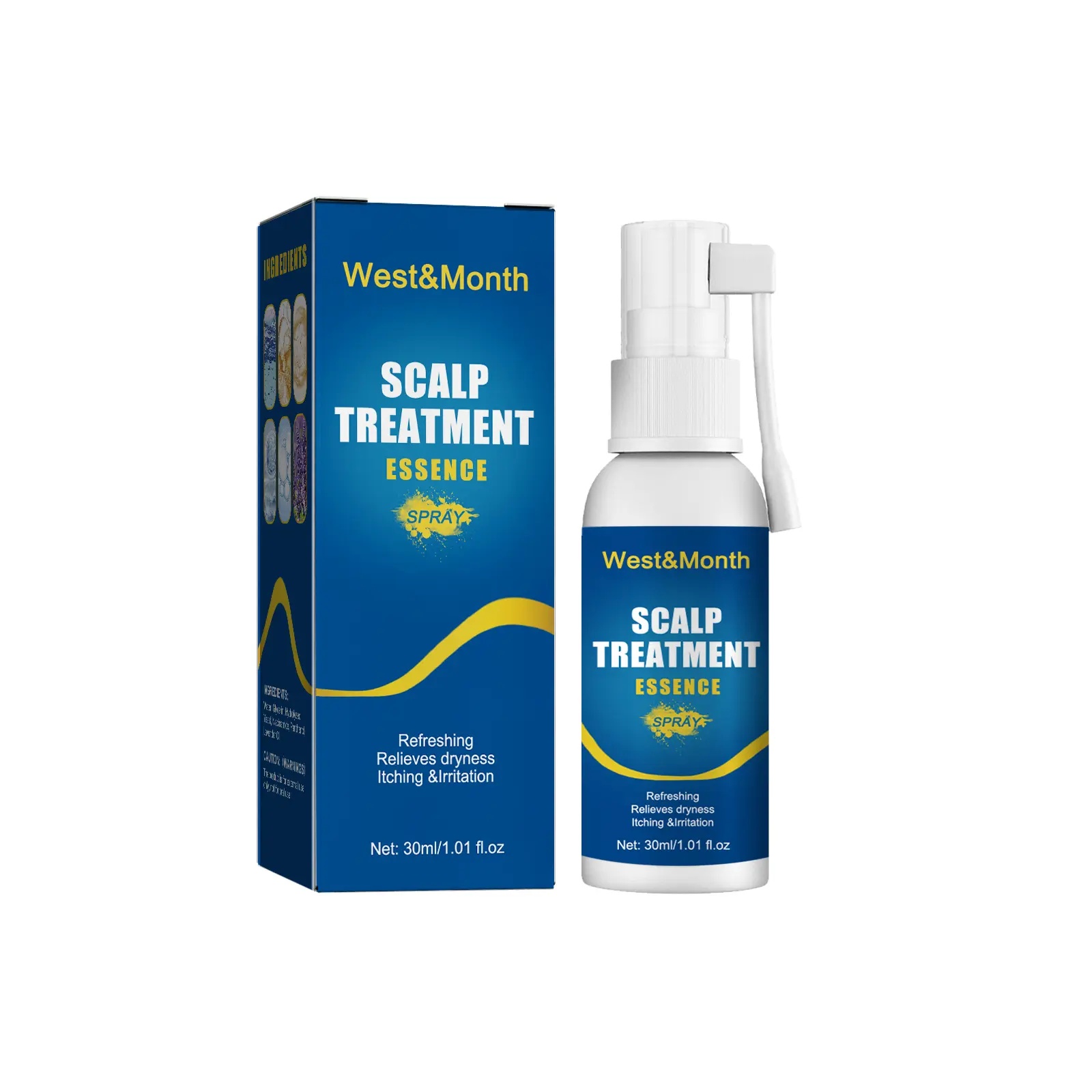 West&Month Scalp Essence Spray: My Brutally Honest Review After 30 Days 2 Close-up of the West&Month Scalp Essence Spray being used on hair