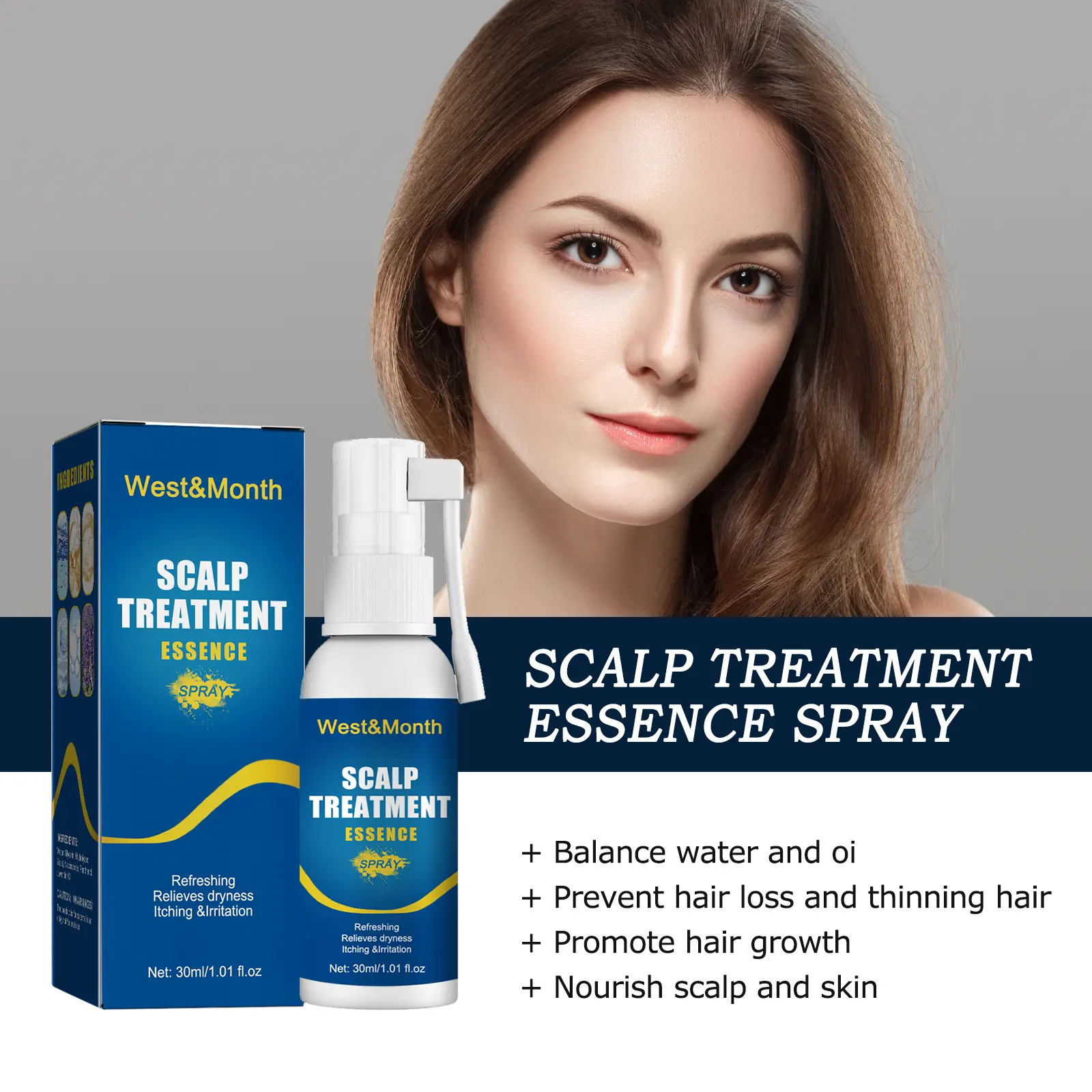 Scalp Treatment Essence Spray for Damaged Hair & Roots - West&Month 4 scalp treatment spray repair damaged follicle West Month 206 3682