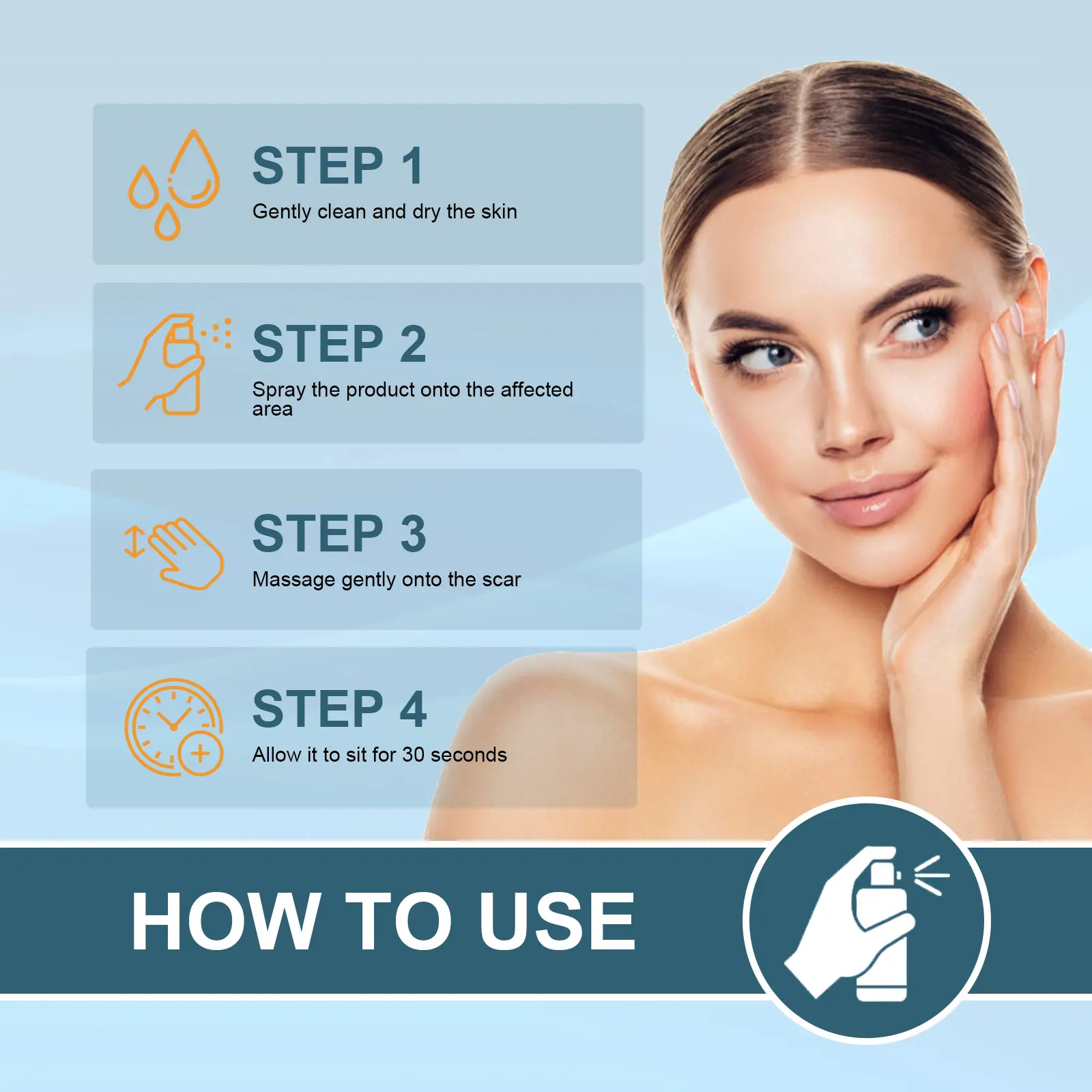 Scar Erase Spray for Fading Scars & Skin Repair - West&Month 4 scar erase spray fade moisturize repair West Month 126 2685