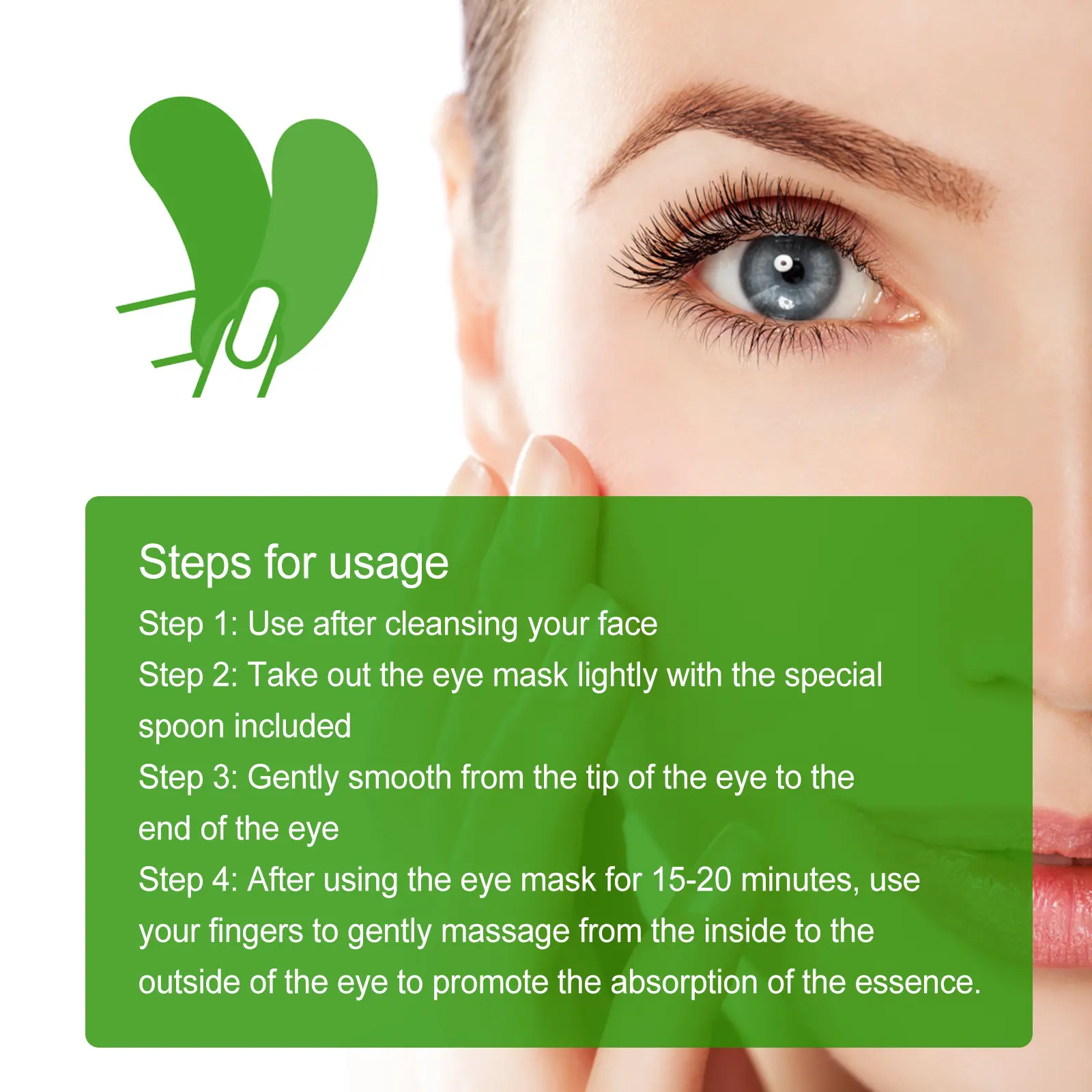 Seaweed Firming Eye Mask for Moisturizing & Lifting - West&Month 3 seaweed eye mask moisturize lift gentle care West Month 503 7694