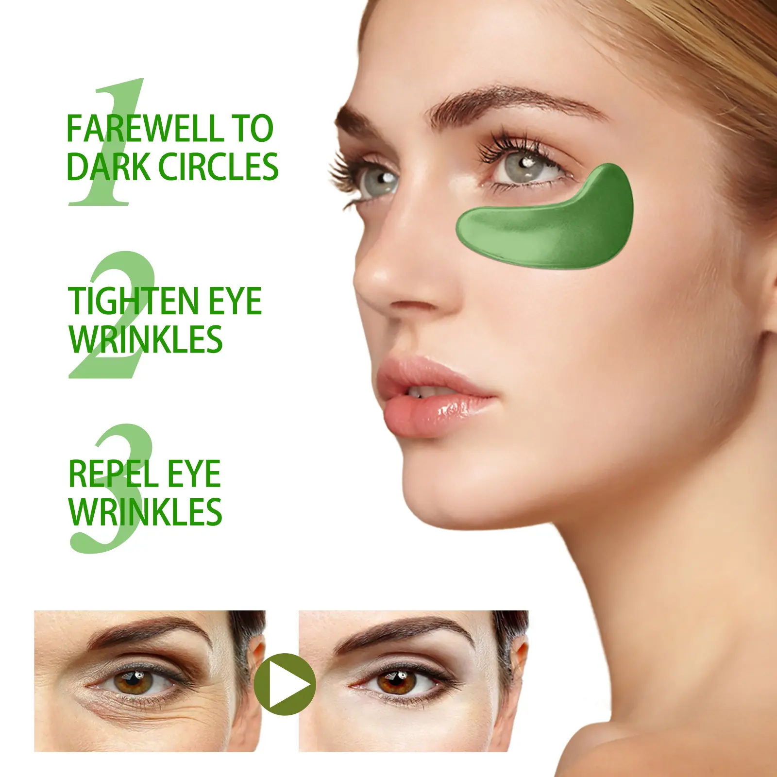 Seaweed Firming Eye Mask for Moisturizing & Lifting - West&Month 4 seaweed eye mask moisturize lift gentle care West Month 503 7695