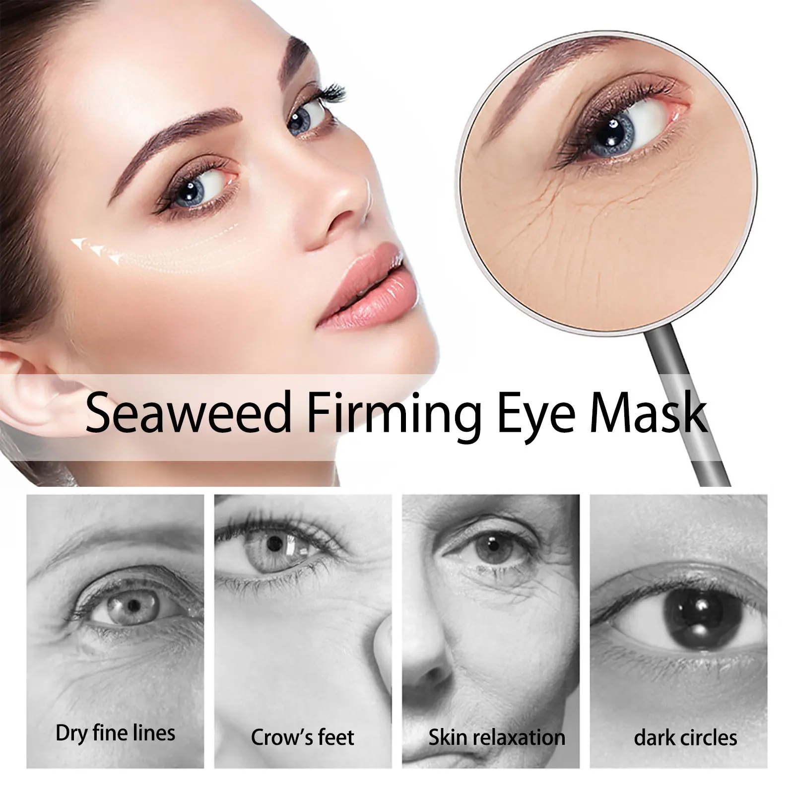 Seaweed Firming Eye Mask for Moisturizing & Lifting - West&Month 6 seaweed eye mask moisturize lift gentle care West Month 503 7697