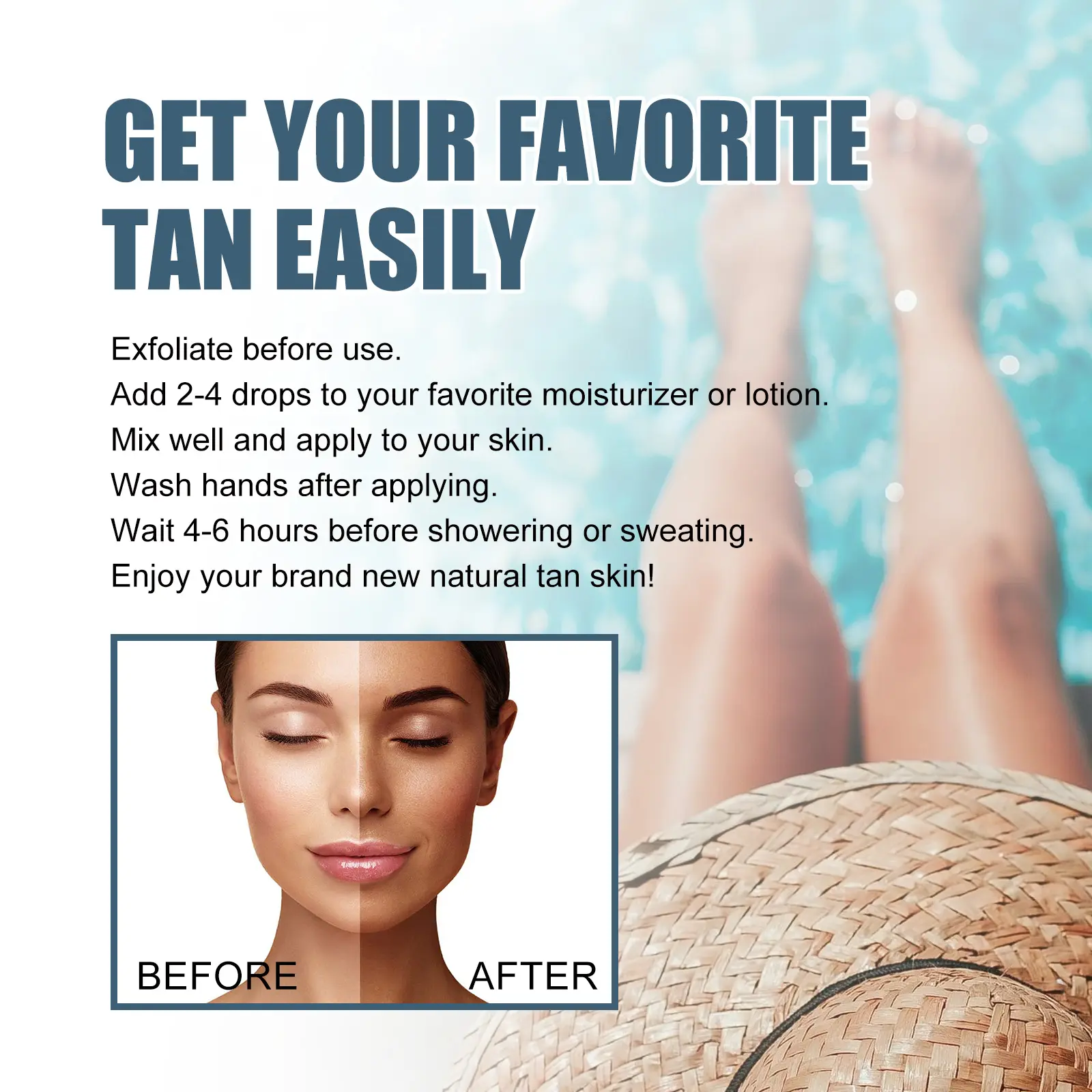 Self-Tanning Body Drops Moisturizing Essence for Natural Glow West&Month 3 self tanning drops outdoor moisturizing tanning West Month 345 5477