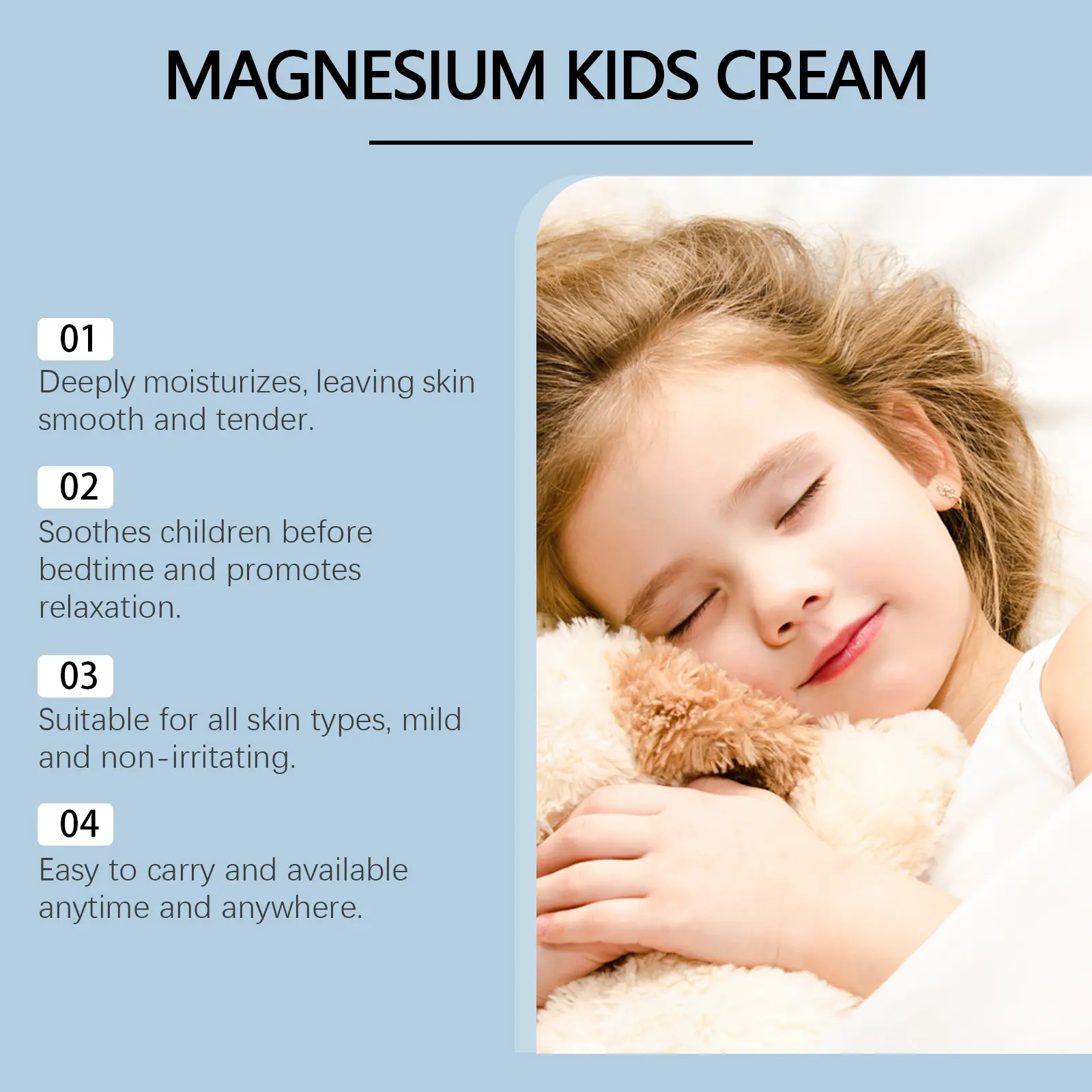 Kids Magnesium Body Cream Moisturizing & Refreshing Formula - West&Month 10 sheep magnesium cream kids sleep moisturizing West Month 085 2163