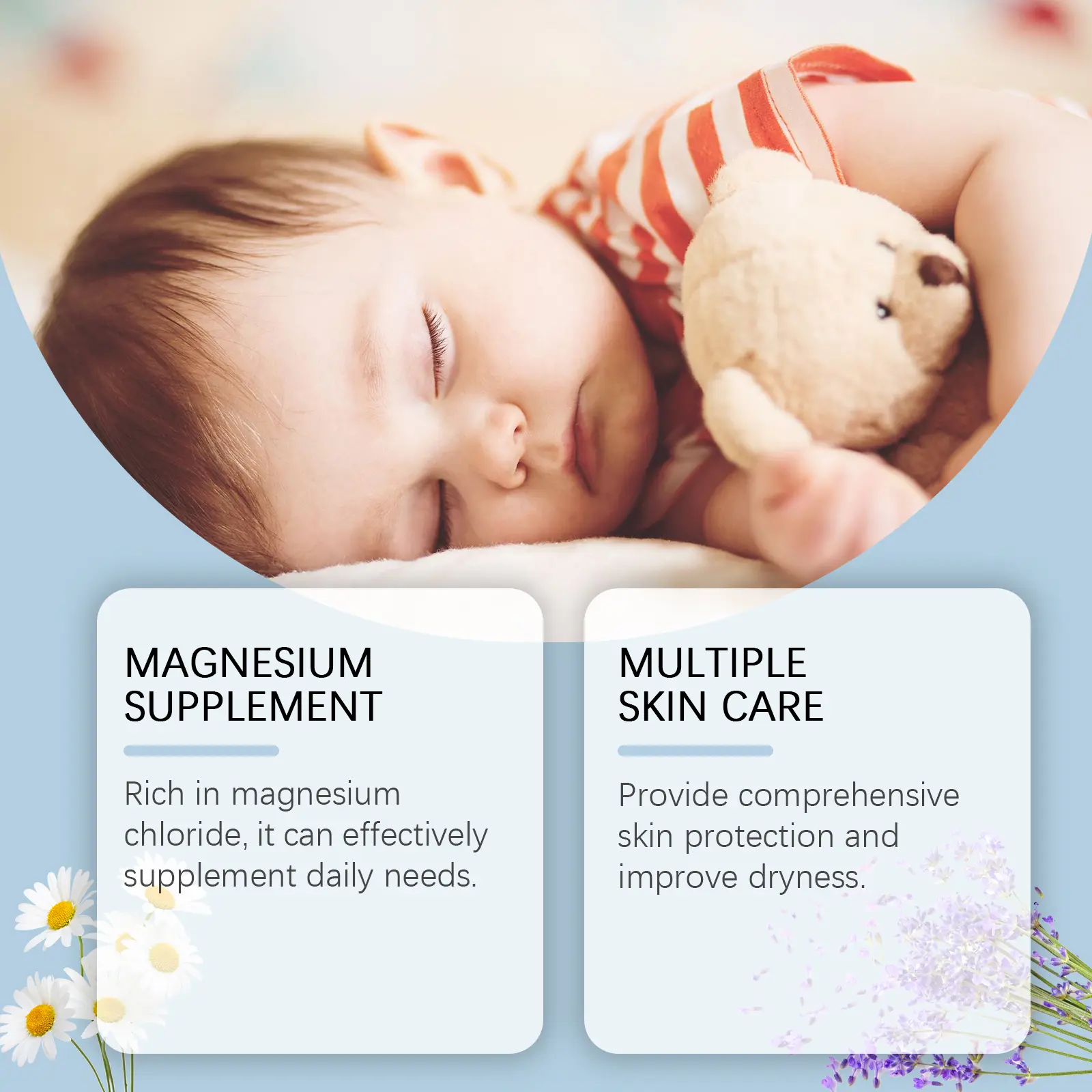 Kids Magnesium Body Cream Moisturizing & Refreshing Formula - West&Month 9 sheep magnesium cream kids sleep moisturizing West Month 085 2171