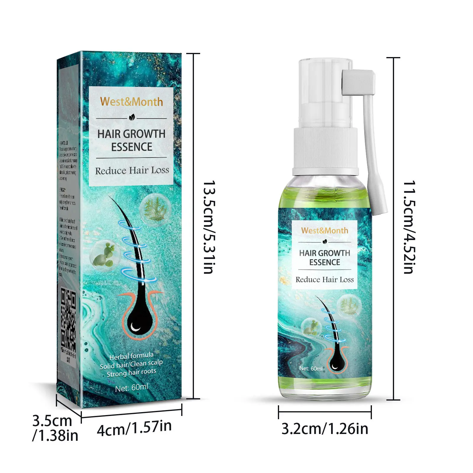 Herbal Hair Conditioner with Cedar & Cactus Side Leaf - West&Month 1 side leaf conditioner herbal moisturize protect growth West Month 484 7418