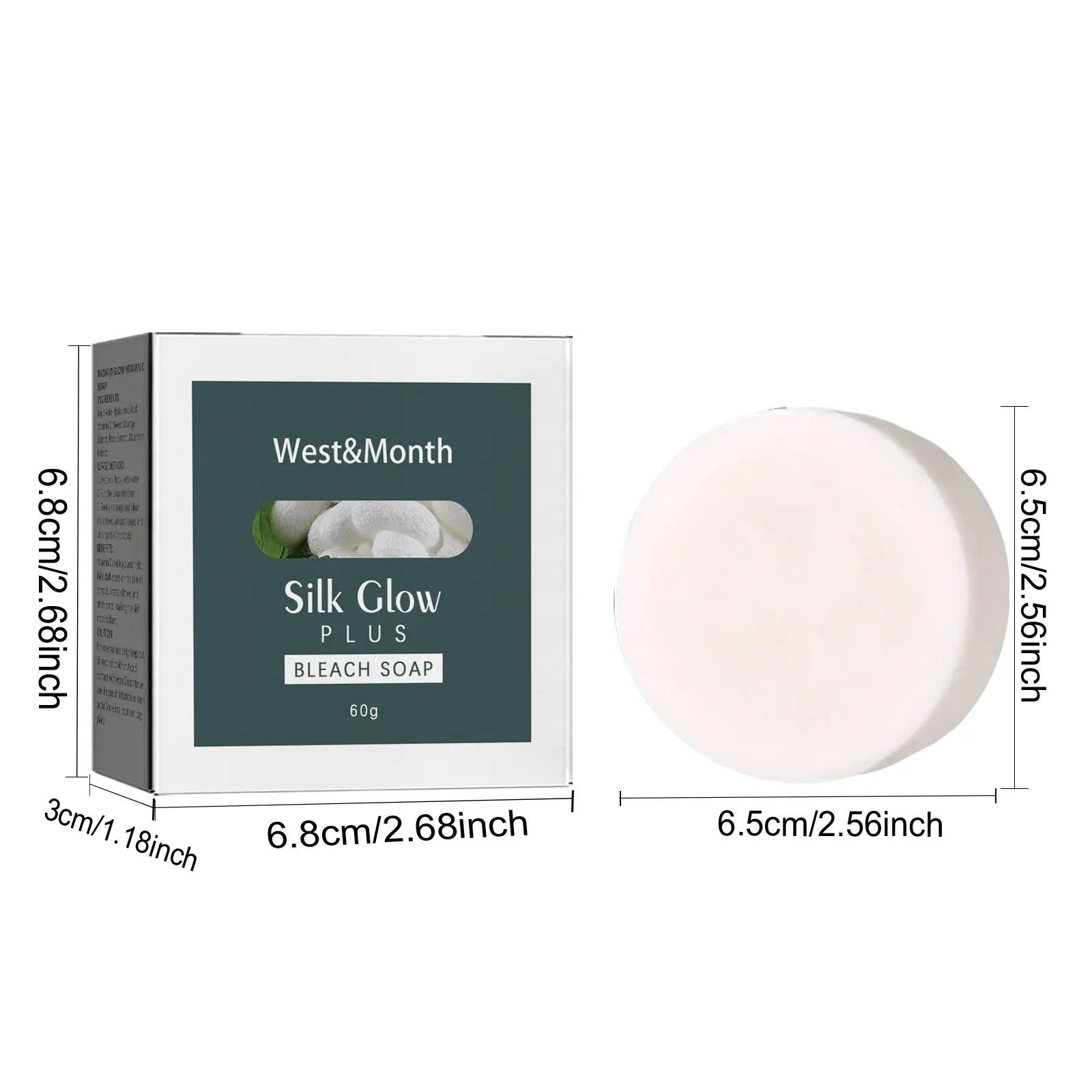 Brightening Moisturizing Soap for Radiant Skin - Silk Glow Plus - West&Month 1 silk glow bleach soap brighten clean moisturize West Month 351 5559