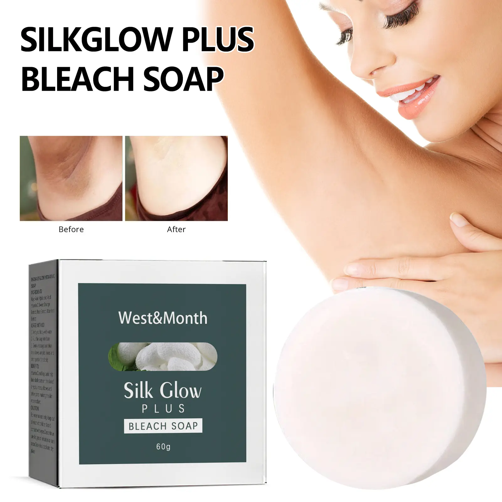 Brightening Moisturizing Soap for Radiant Skin - Silk Glow Plus - West&Month 2 silk glow bleach soap brighten clean moisturize West Month 351 5560