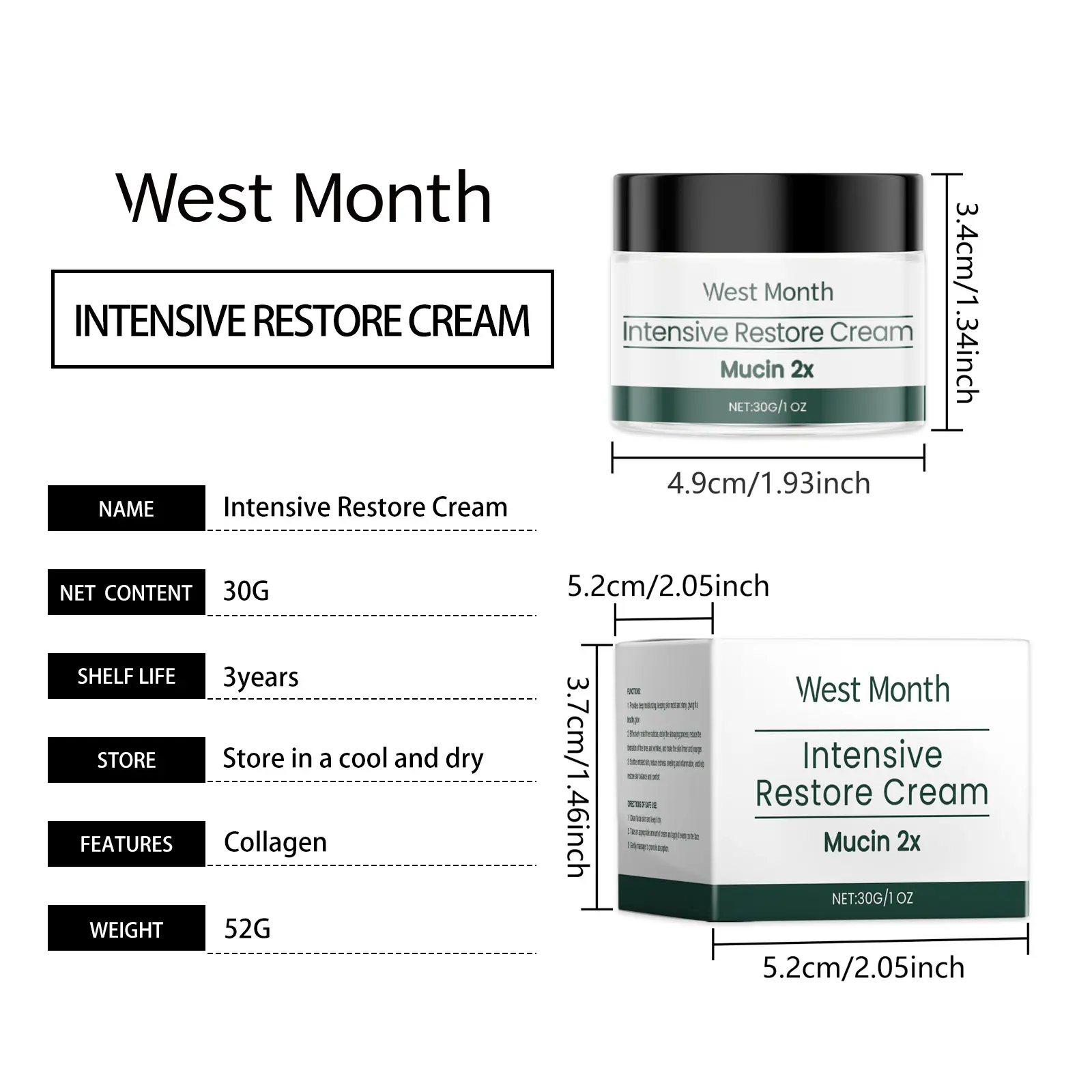 Gentle Nourishing Repairing Moisturizer for Deep Hydration - West&Month 1 skin care cream gentle nourish repair moisturize West Month 568 8531
