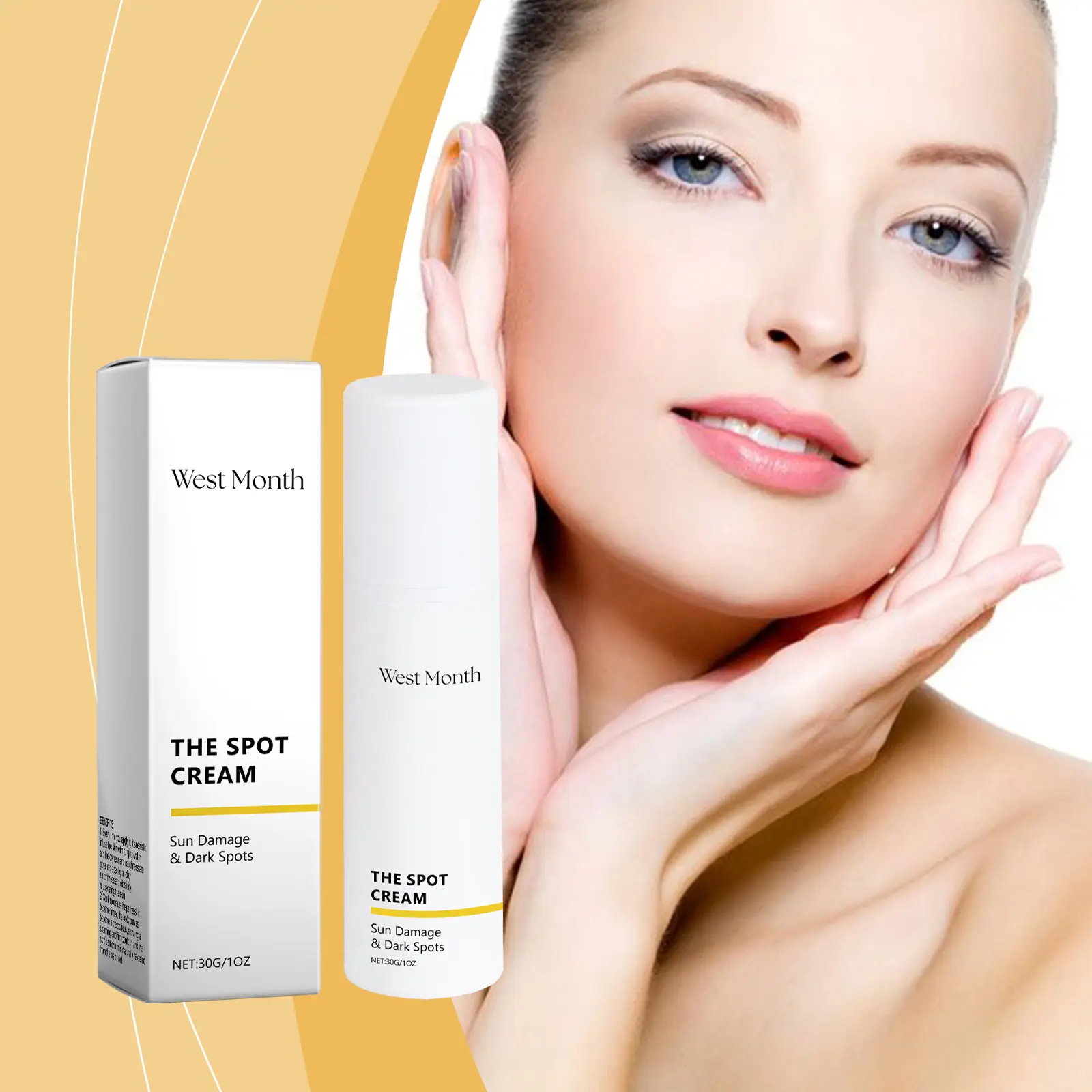 Brightening Moisturizer Cream for Dull Skin with Vitamin C & Niacinamide - West&Month 2 skin care cream improve dull brighten West Month 291 4782