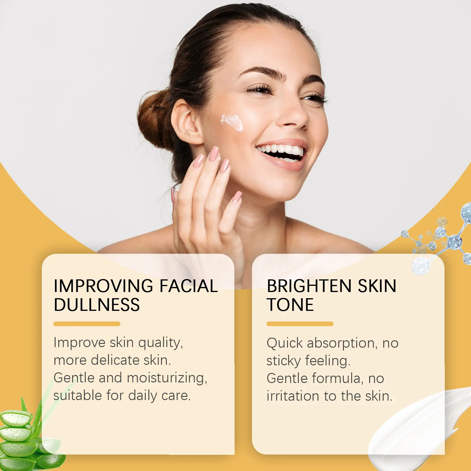 Brightening Moisturizer Cream for Dull Skin with Vitamin C & Niacinamide - West&Month 6 skin care cream improve dull brighten West Month 291 4786