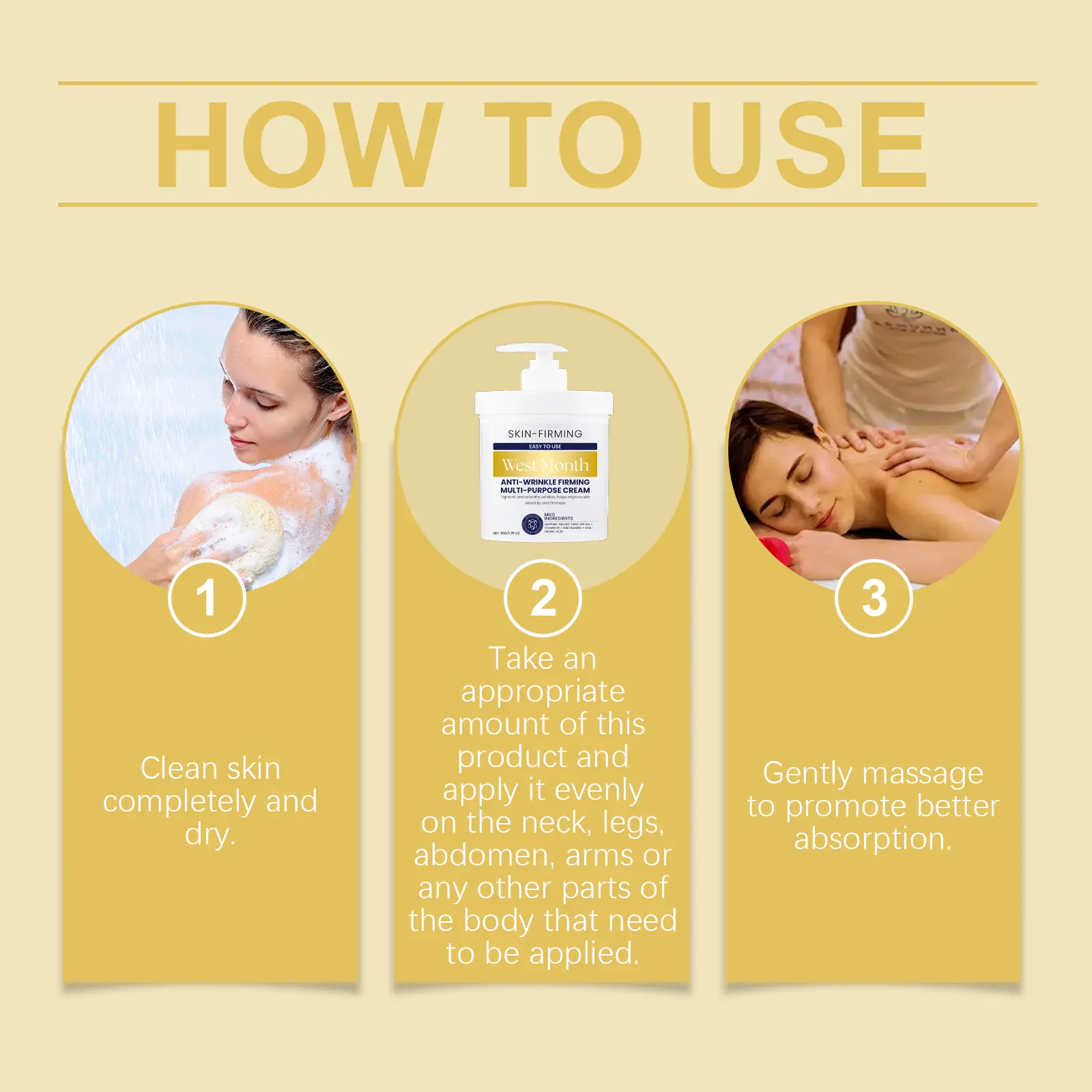 Firming & Moisturizing Body Cream for Skin Elasticity - West&Month 4 skin care cream moisturizing body cream West Month 508 7769