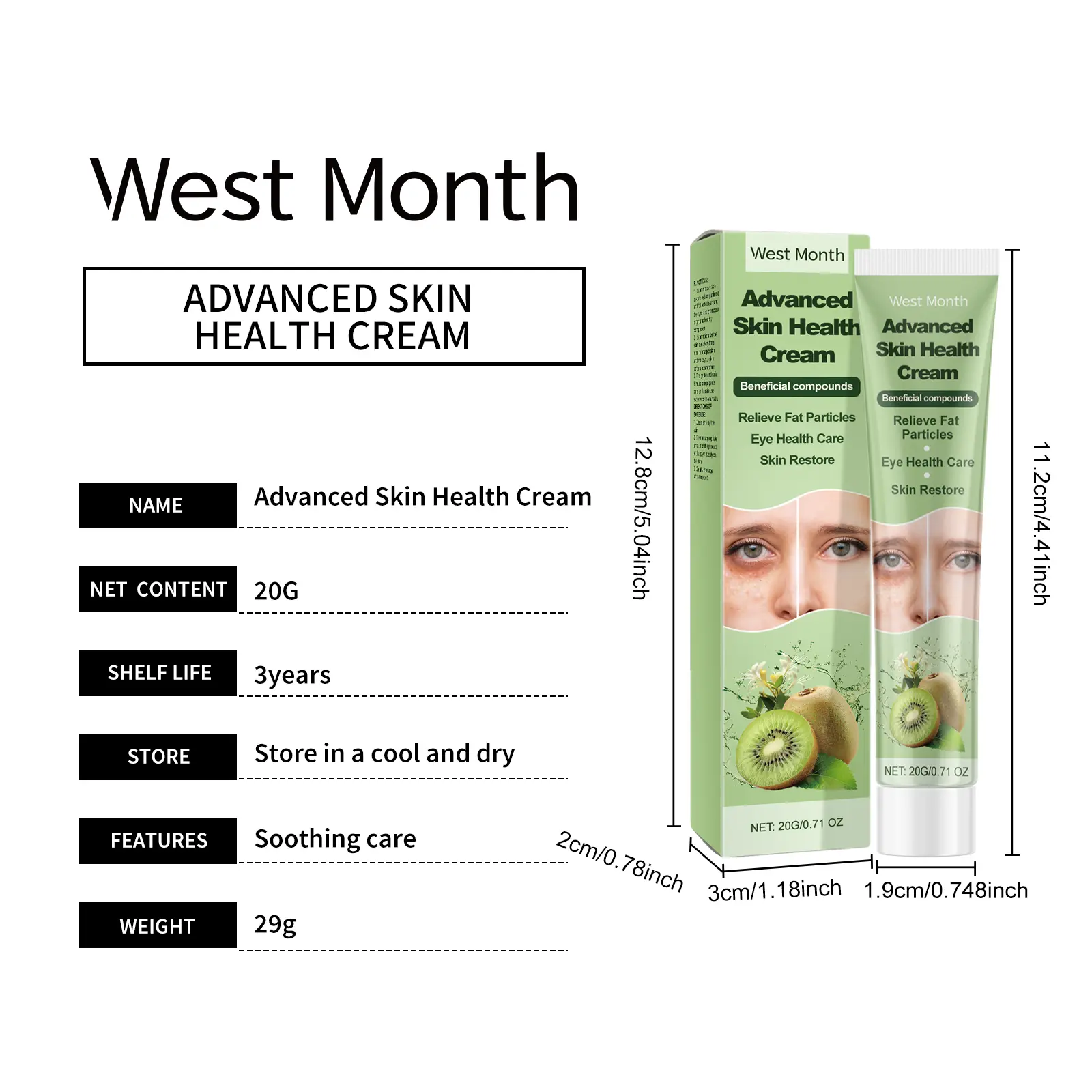 Skin Repair Cream for Smooth and Delicate Skin - West&Month 1 skin care cream repair fat granules moisturize West Month 633 9192