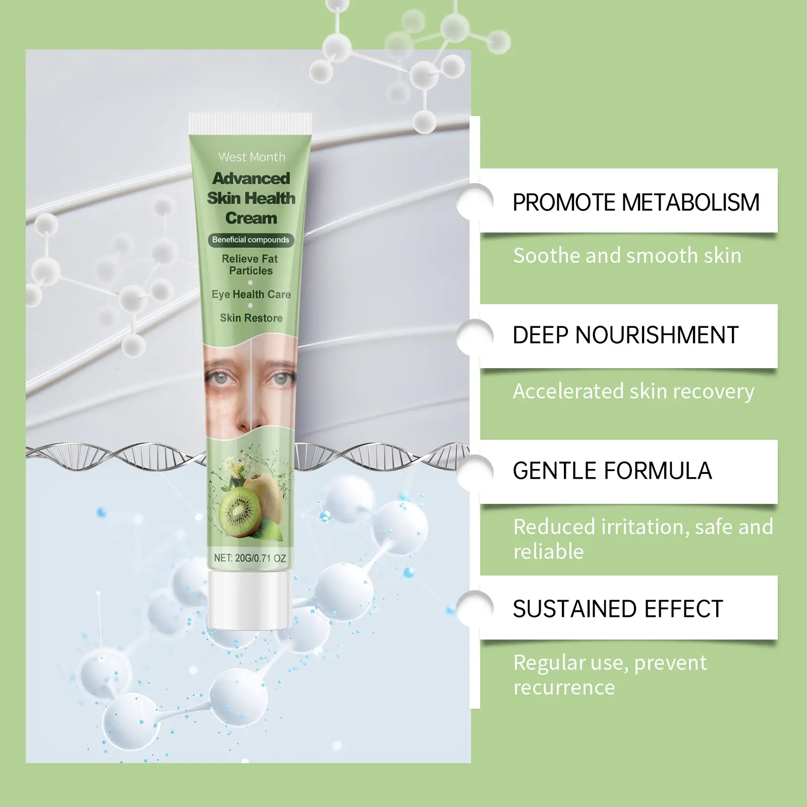 Skin Repair Cream for Smooth and Delicate Skin - West&Month 8 skin care cream repair fat granules moisturize West Month 633 9197