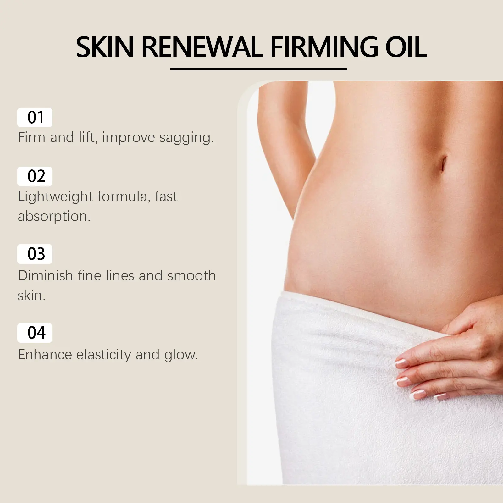 Firming Moisturizing Body Oil for Skin Elasticity - West&Month 5 skin care oil firm moisturize daily massage West Month 650 9407