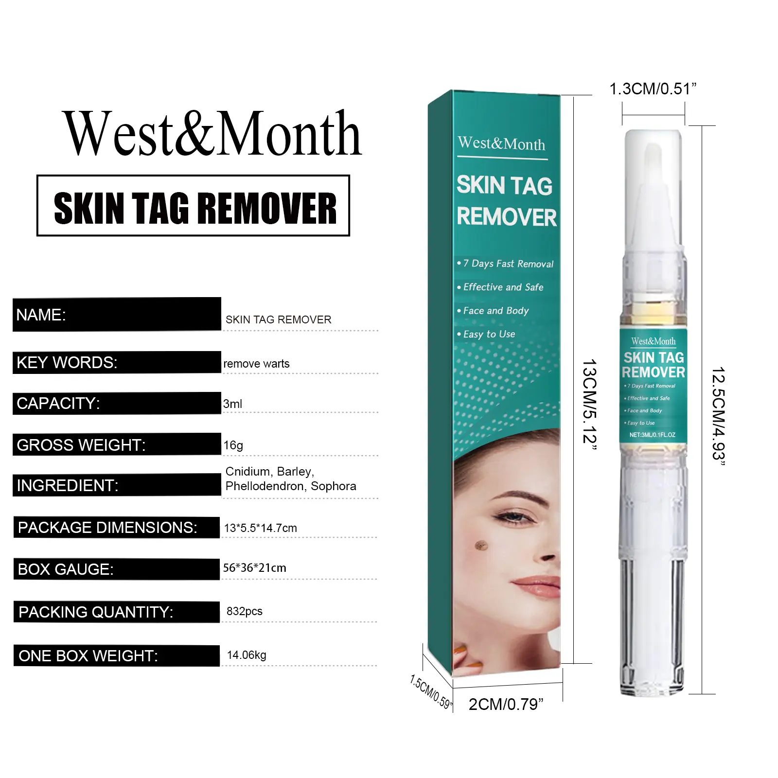 Skin Care Pen for Moisturizing & Skin Refinement - West&Month 1 skin care pen moisturize soften smooth West Month 256 4329
