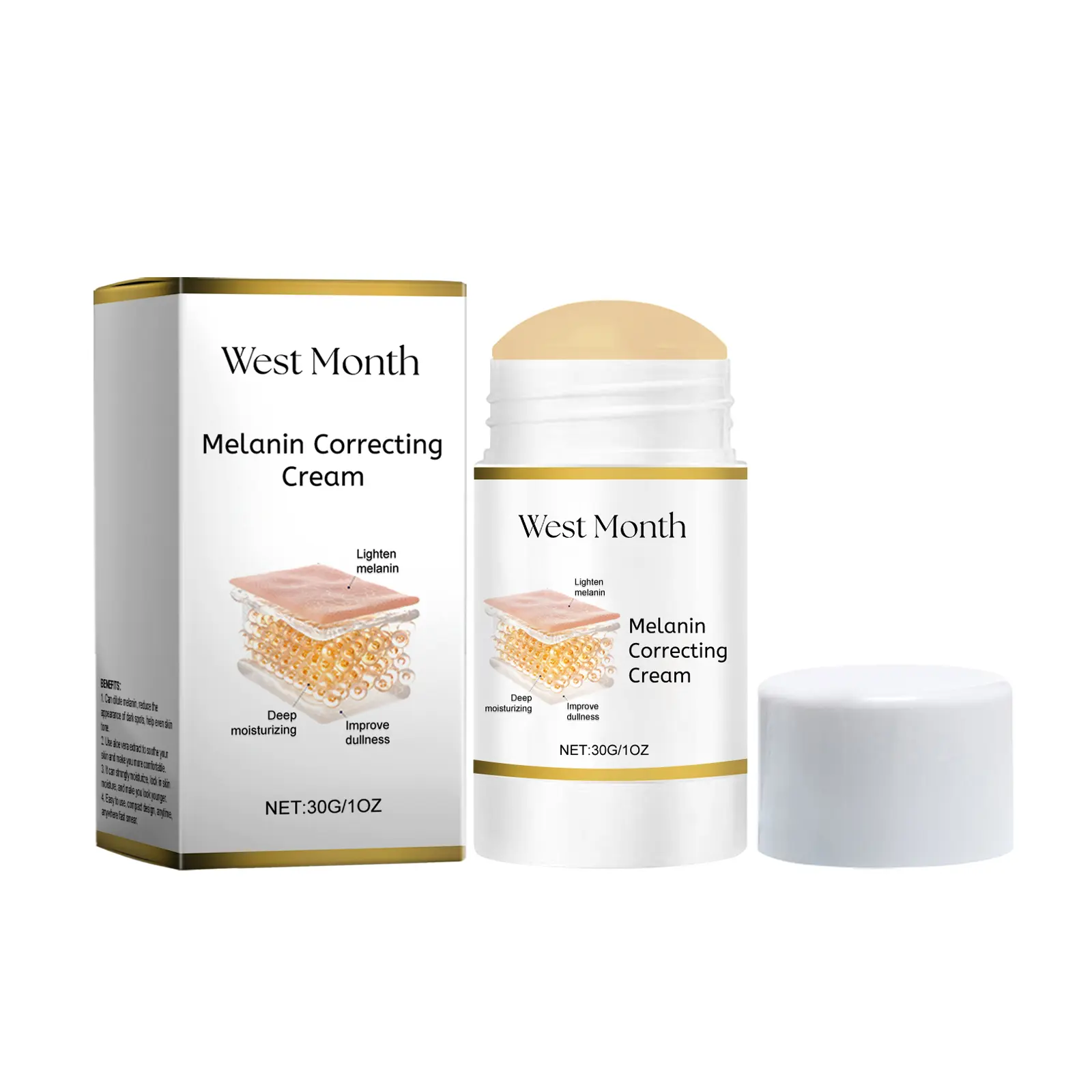 My West&Month Skin Care Stick Review: The Stick That Saved My Dull Winter Skin 1 West&Month Skin Care Stick on a clean bathroom counter