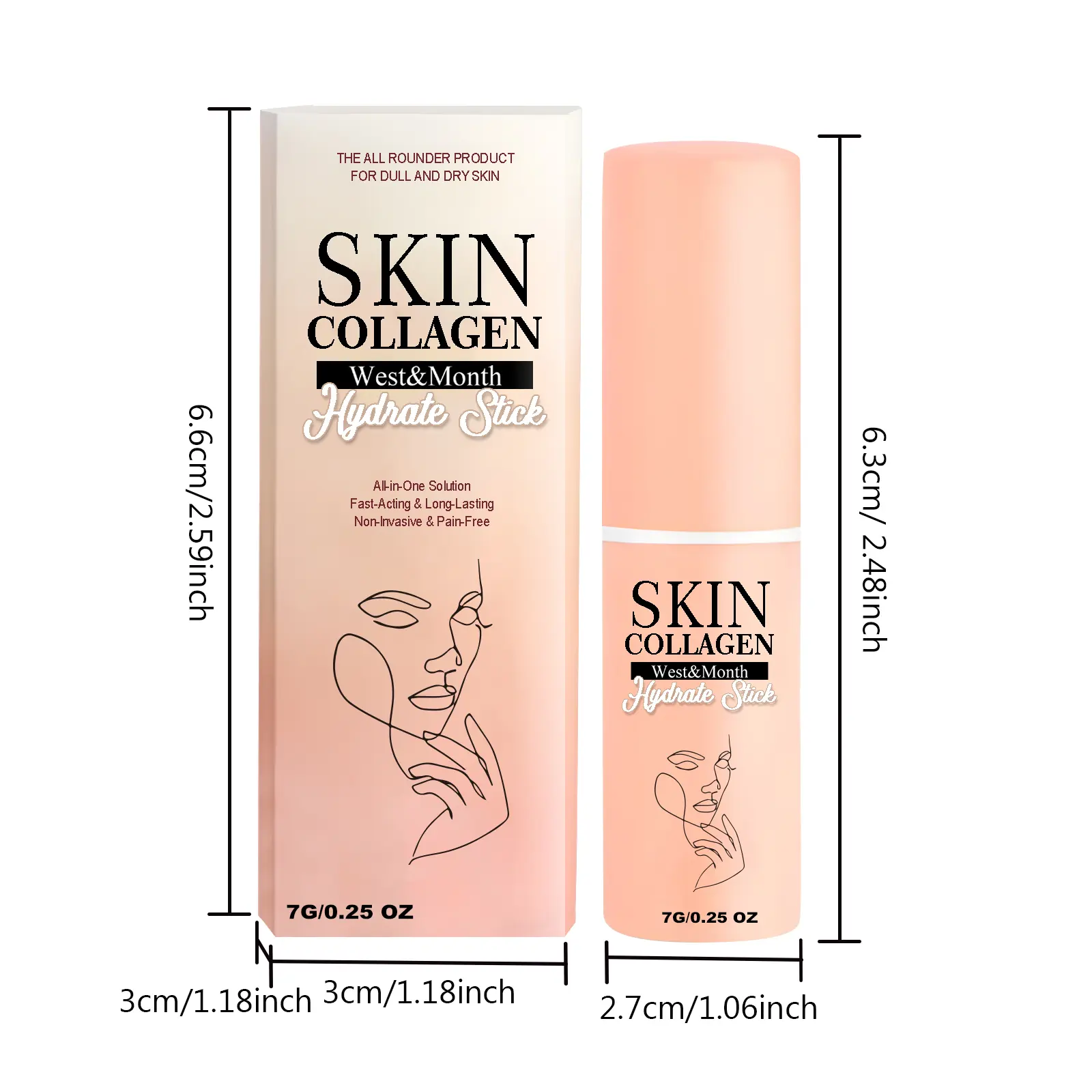 Collagen Hydration Stick for Intense Skin Moisturizing - West&Month 1 skin collagen hydrate stick lighten neck lines West Month 127 2697