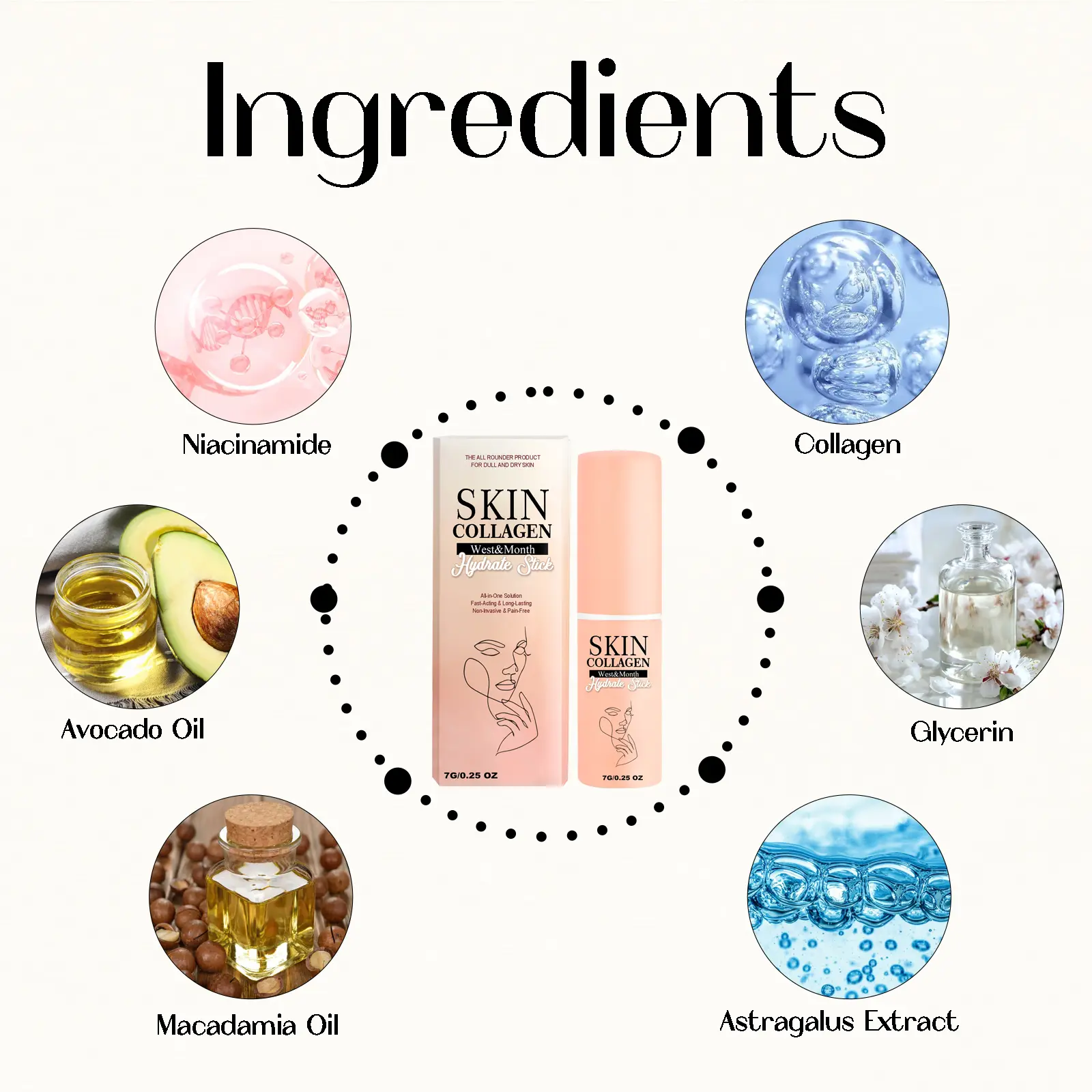 Collagen Hydration Stick for Intense Skin Moisturizing - West&Month 2 skin collagen hydrate stick lighten neck lines West Month 127 2698