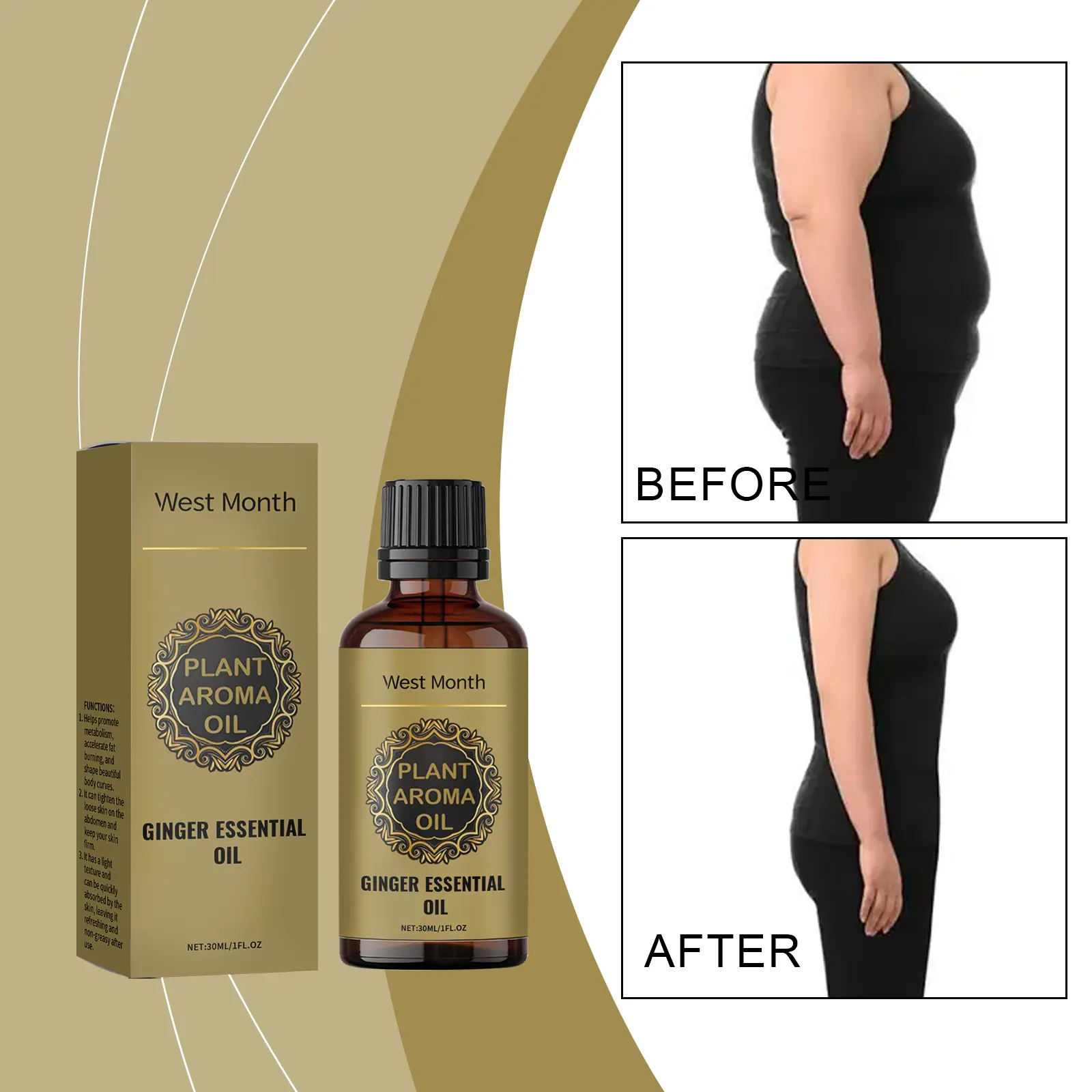 Firming Moisturizing Body Oil with Mugwort Extract by West&Month 8 skin firming oil herbal moisturize lazy West Month 301 4924