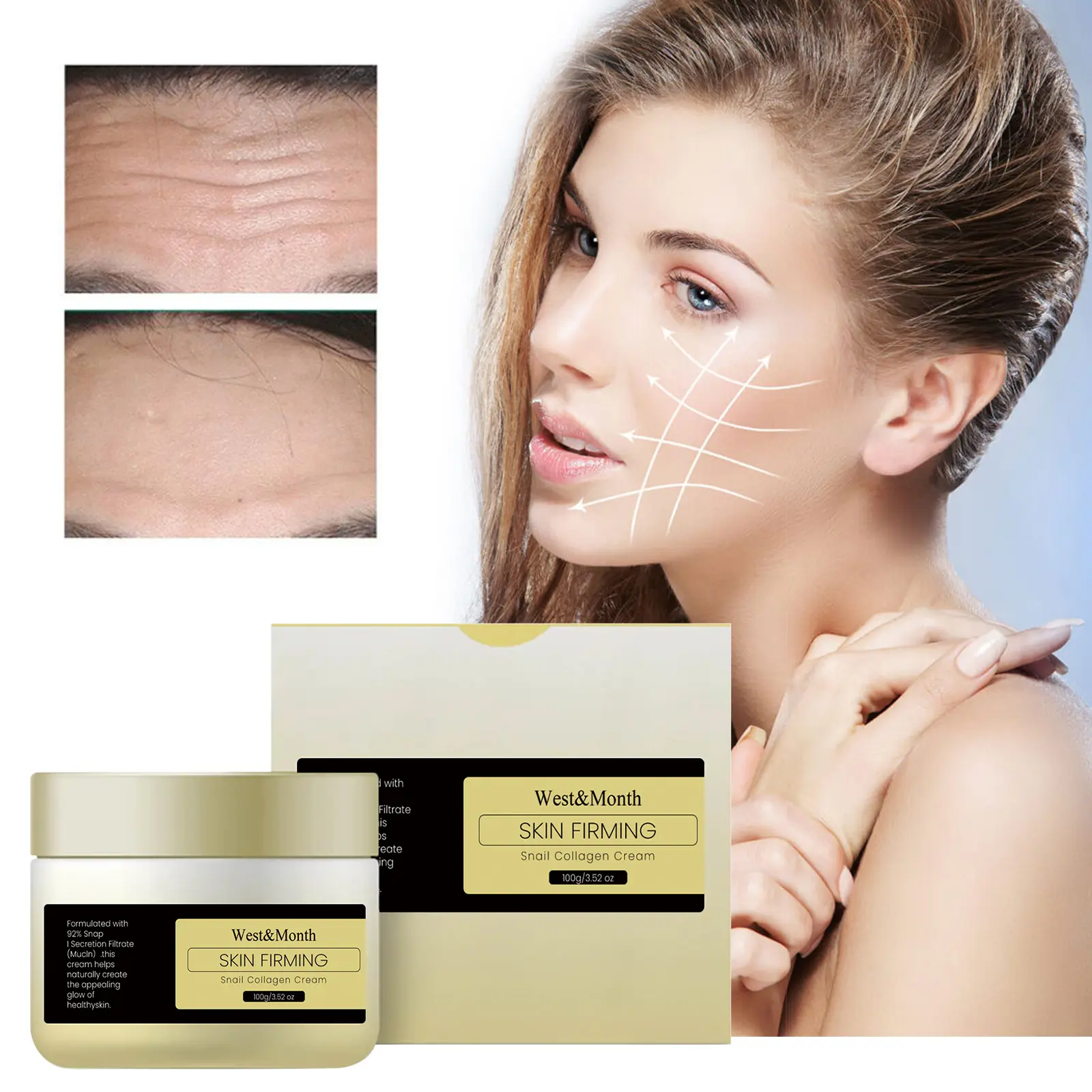 Snail Collagen Firming Cream - Anti-Aging & Deep Hydration - West&Month 1 skin firming snail cream lighten lines moisturize West Month 207 3693
