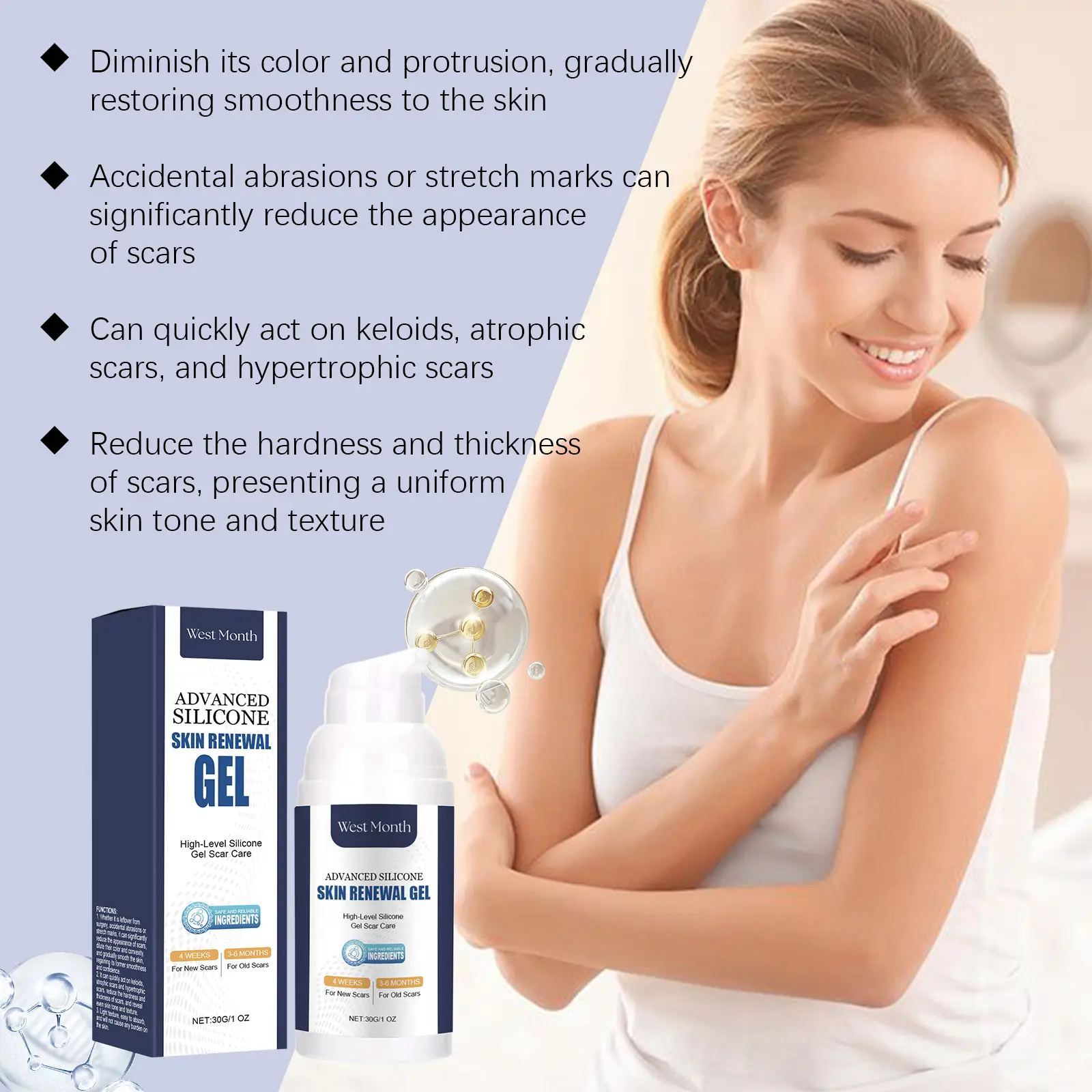 Skin Repair Gel with Vitamin E and Retinol - West&Month 8 skin repair gel nourish naturally shine West Month 293 4818