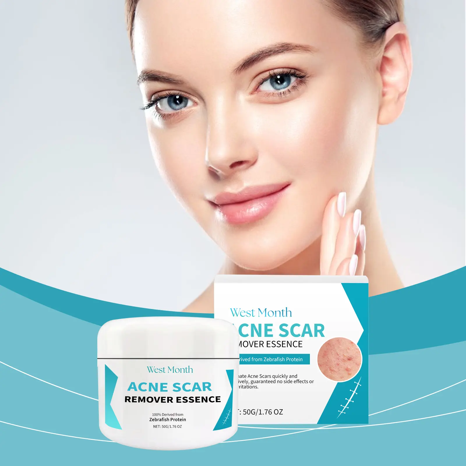 Skin Repair Moisturizer for Acne-Prone Skin with Honey & Collagen - West&Month 2 skin repair moisturizer acne moisturize smooth West Month 498 7625