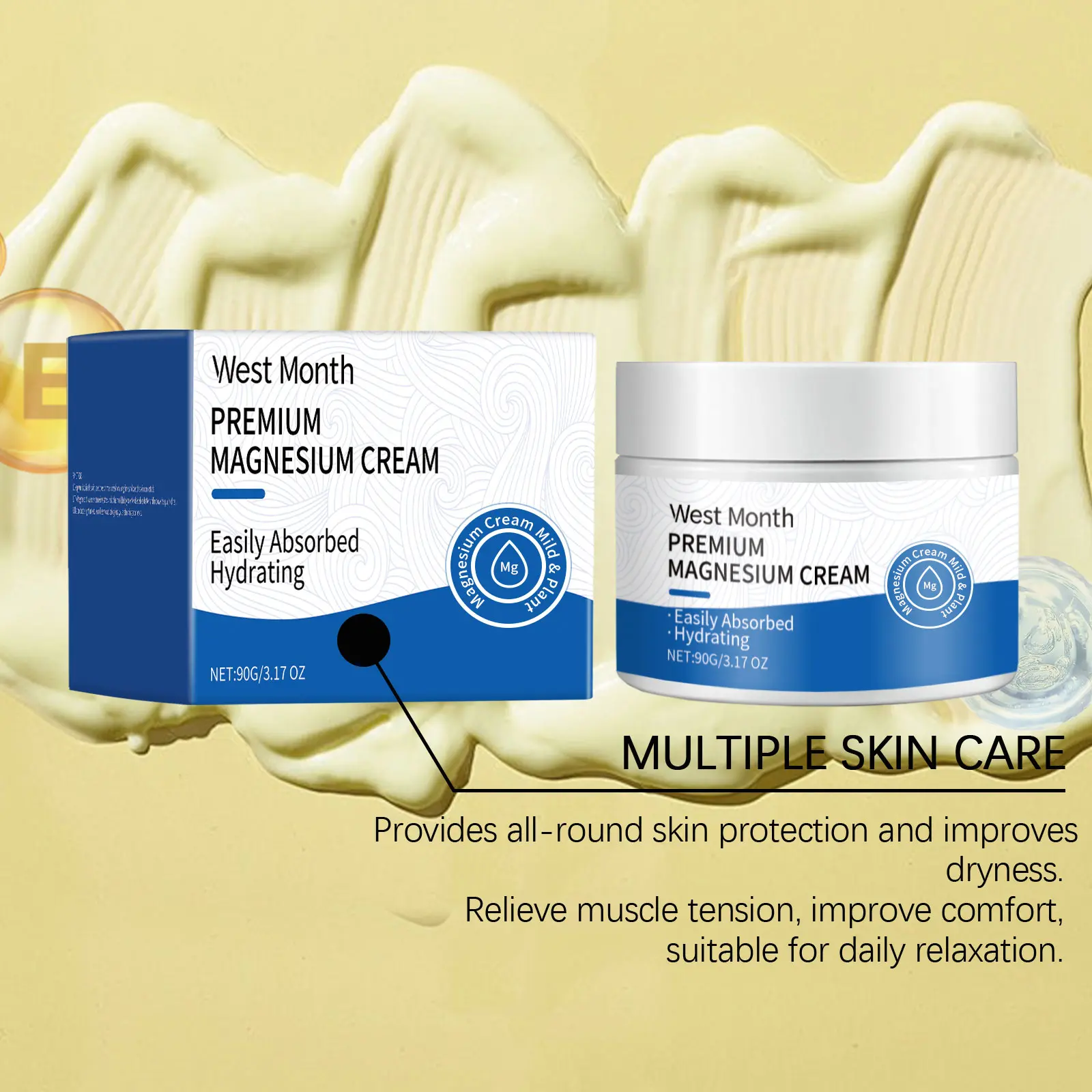 Sleep Magnesium Cream - Lavender Moisturizing Body Lotion | West 8 sleep magnesium cream lavender fragrance West Month 047 1699