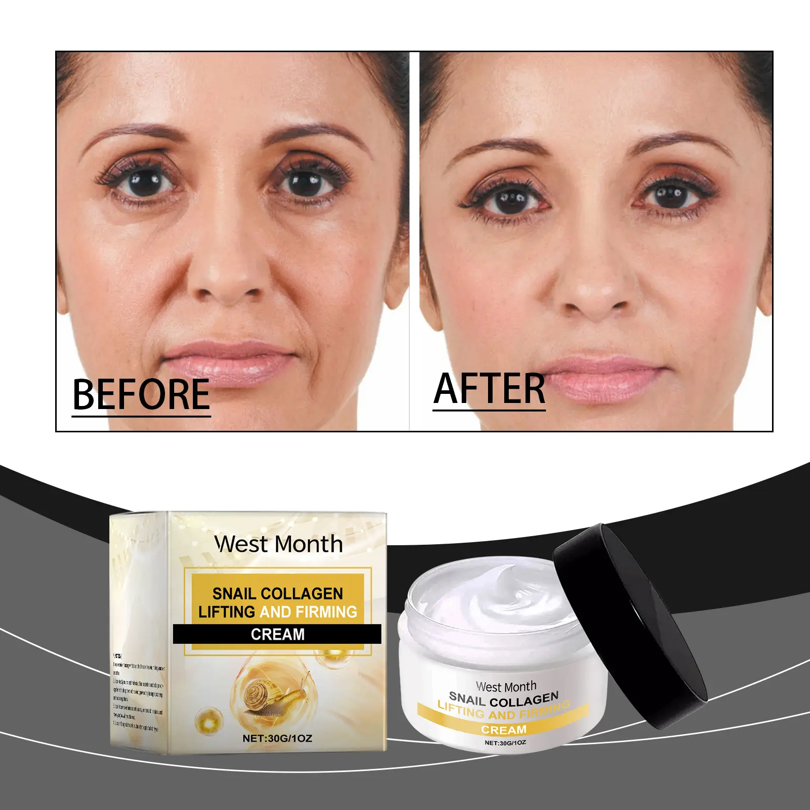 Snail Collagen Cream for Hydrating & Lifting - West&Month 2 snail collagen lifting cream hydrating repair West Month 215 3810