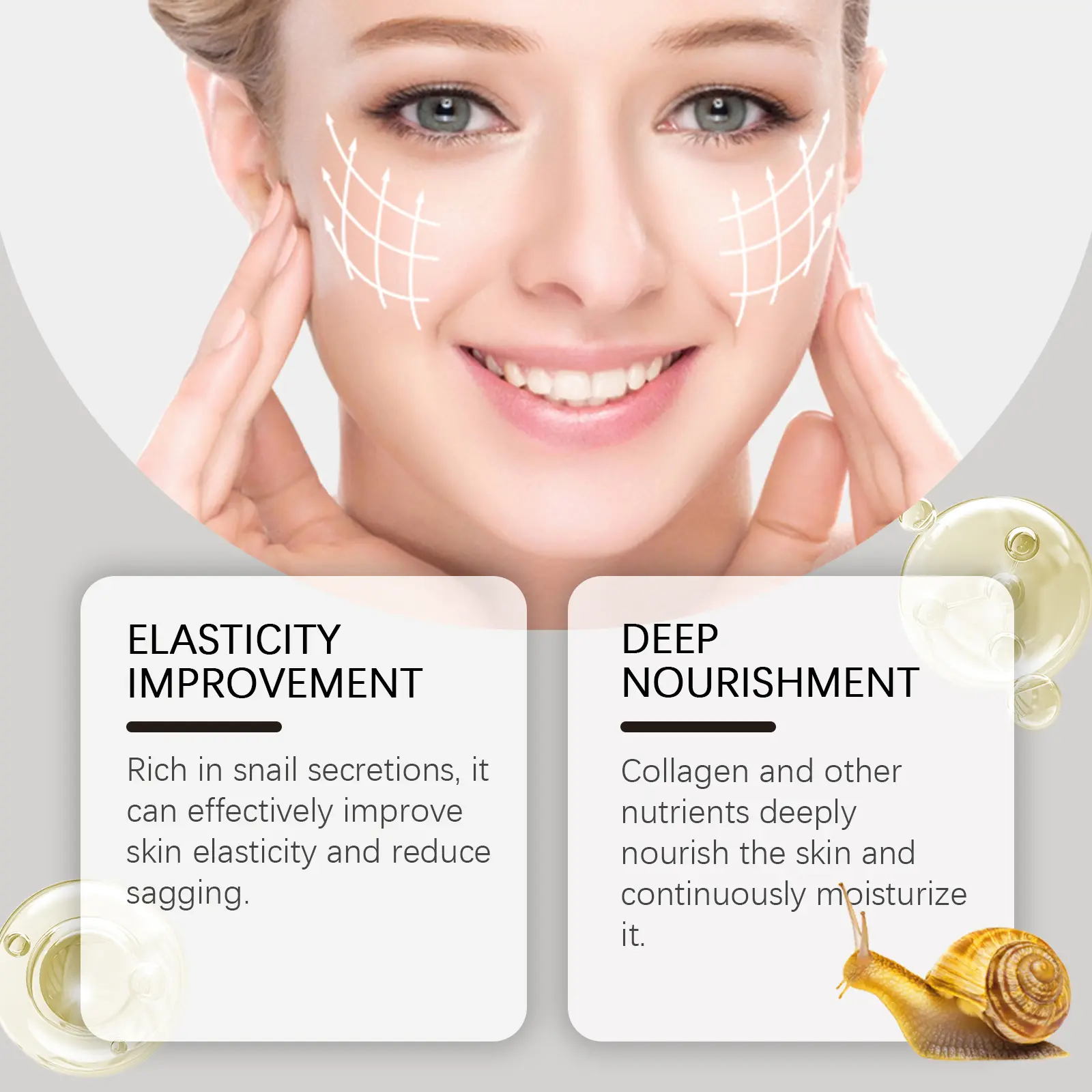 Snail Collagen Cream for Hydrating & Lifting - West&Month 7 snail collagen lifting cream hydrating repair West Month 215 3815