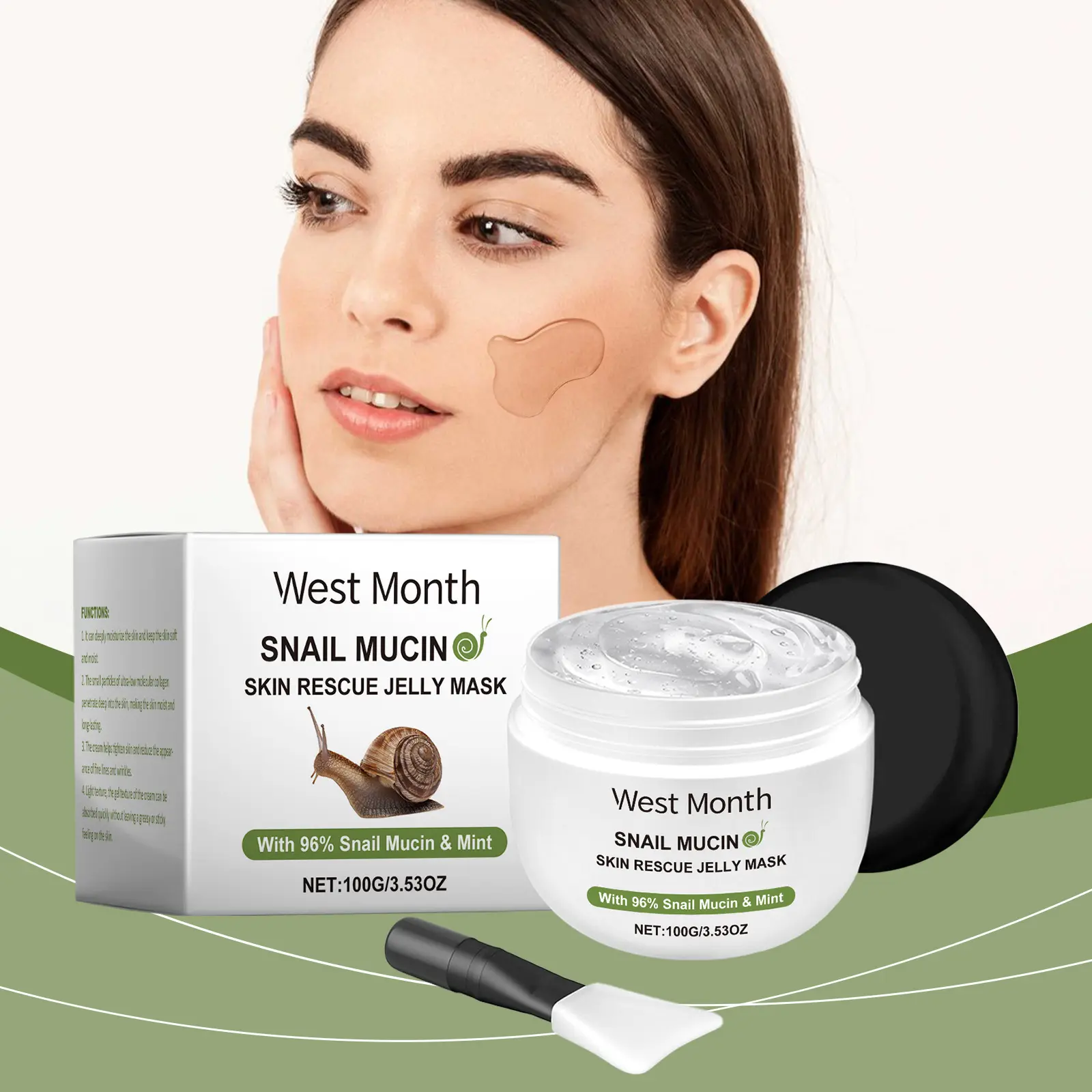 Snail Jelly Mask for Hydration & Skin Refinement - West&Month 2 snail jelly mask repair blemishes moisturize West Month 250 4264