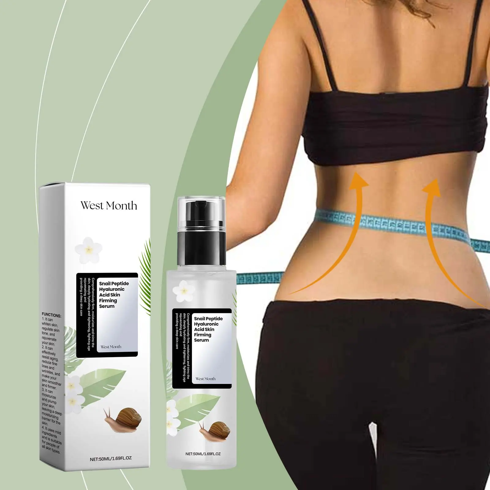 Snail Peptide Hyaluronic Acid Firming & Moisturizing Serum - West&Month 2 snail peptide serum moisturize tighten smooth lines West Month 490 7505