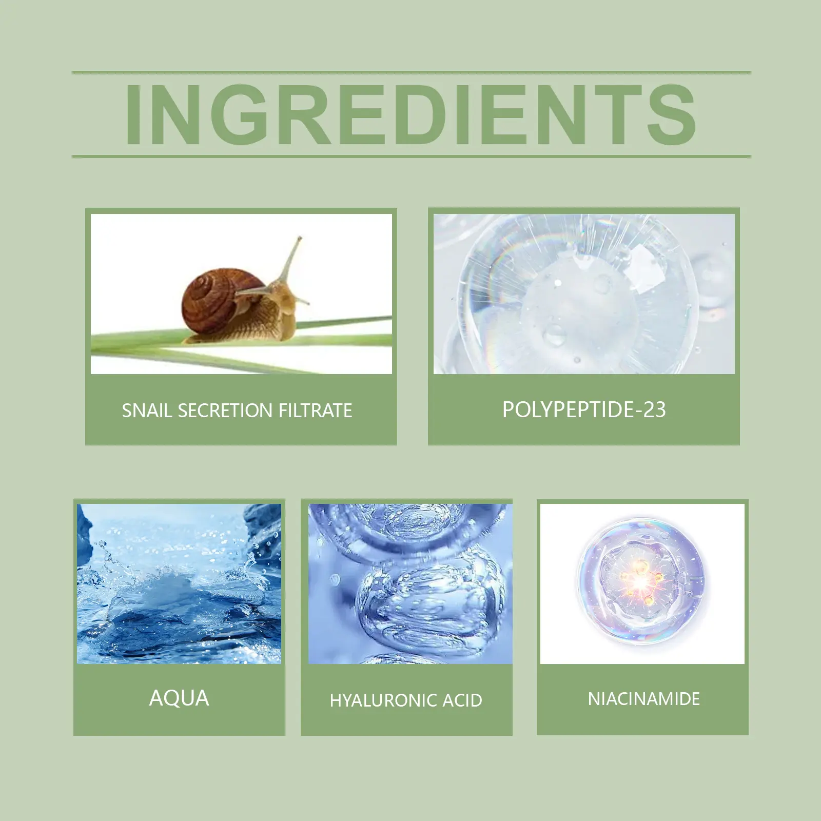 Snail Peptide Hyaluronic Acid Firming & Moisturizing Serum - West&Month 3 snail peptide serum moisturize tighten smooth lines West Month 490 7506