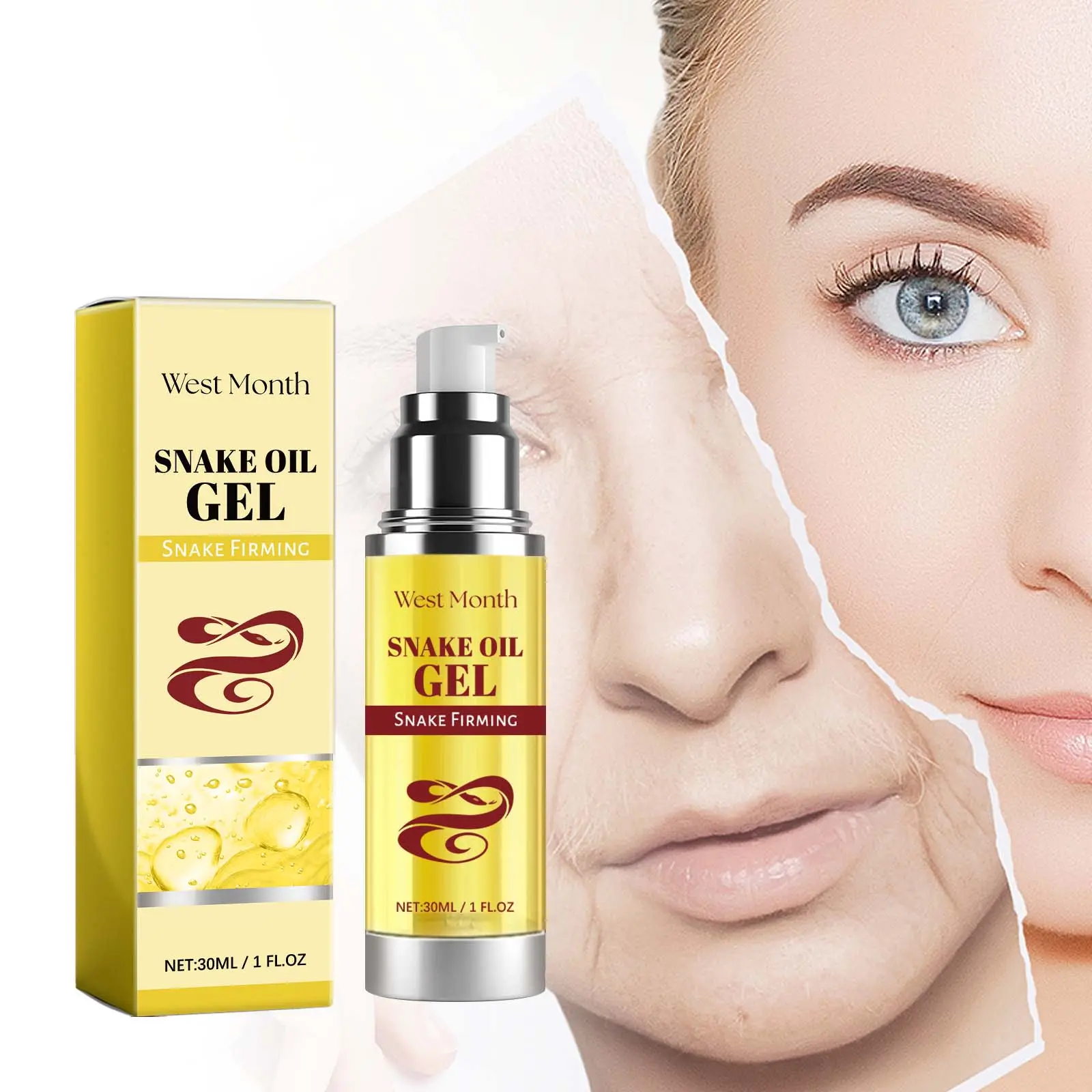 Snake Oil Gel Brightening & Firming Hydrator | West&Month 2 snake oil gel brighten firm fade lines West Month 354 5605