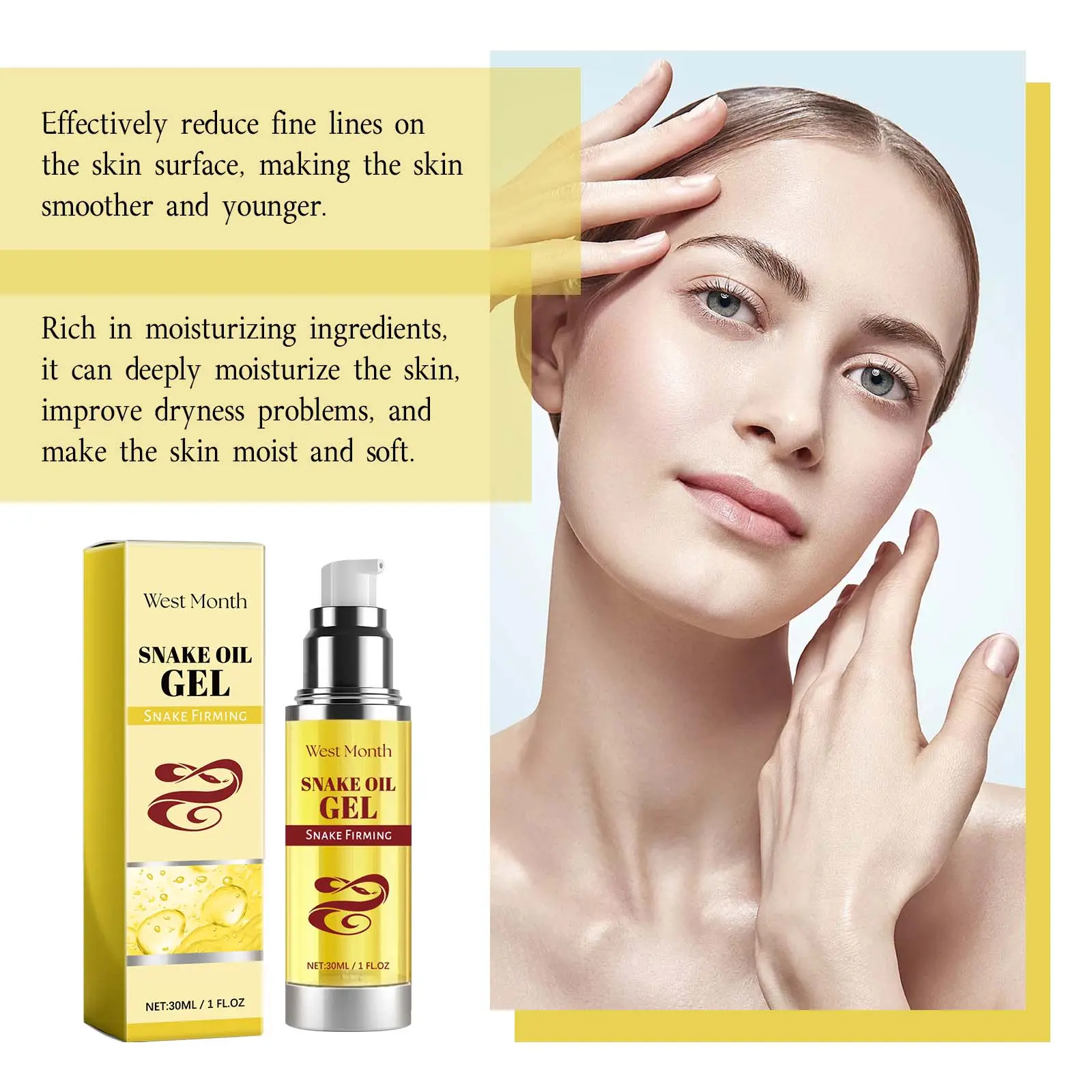 Snake Oil Gel Brightening & Firming Hydrator | West&Month 8 snake oil gel brighten firm fade lines West Month 354 5611