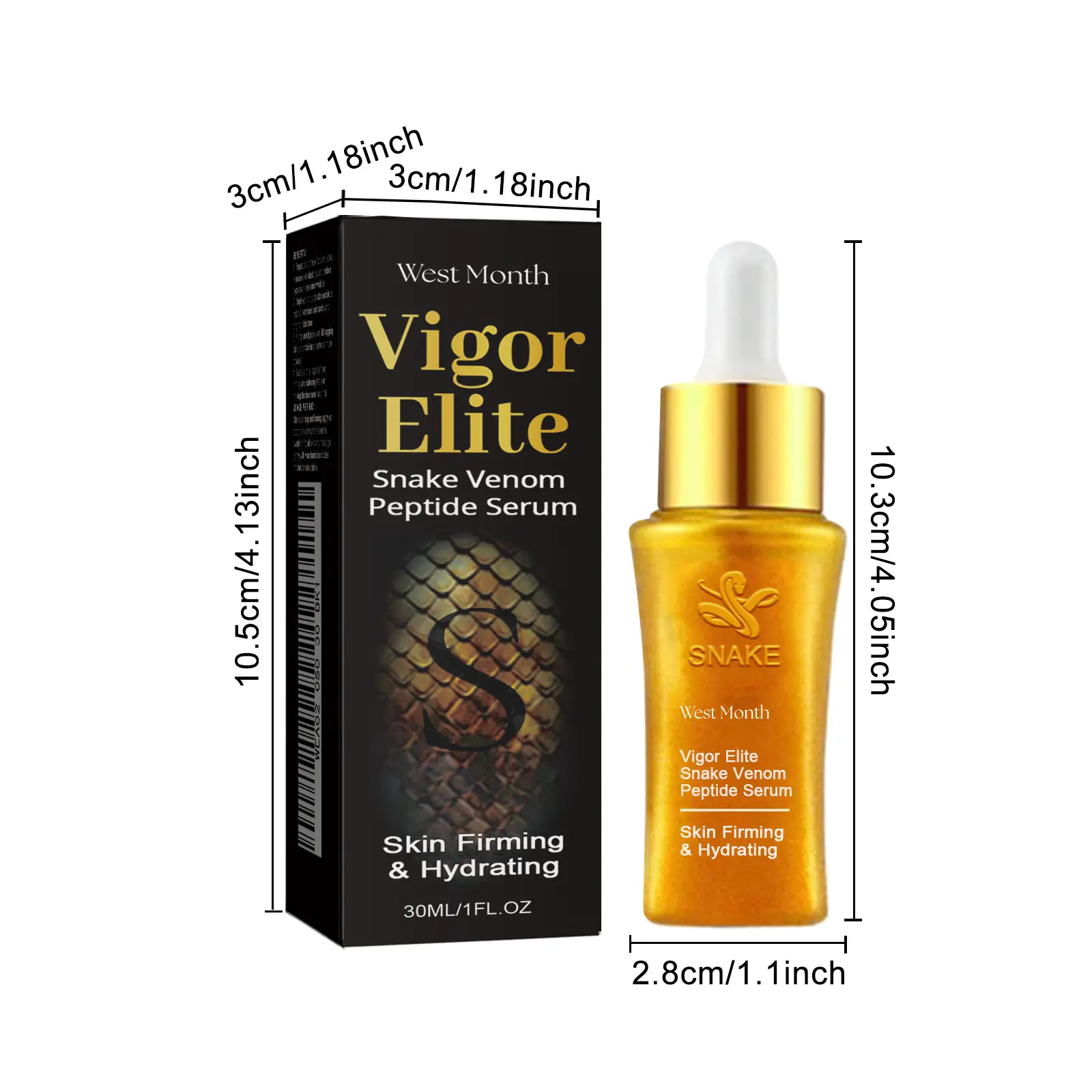 Snake Venom Peptide Essence Anti-Wrinkle & Firming Serum - West&Month 1 snake venom essence reduce lines firm hydrate West Month 638 9256